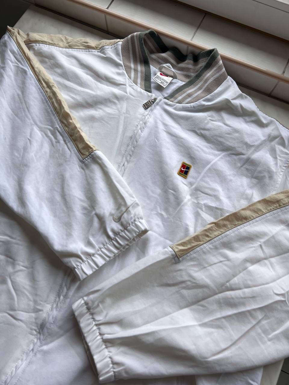 Nike × Vintage 90s Nike Vintage Challenge Court Cotton Bomber Jacket Size US XXL / EU 58 / 5 - 1 Thumbnail