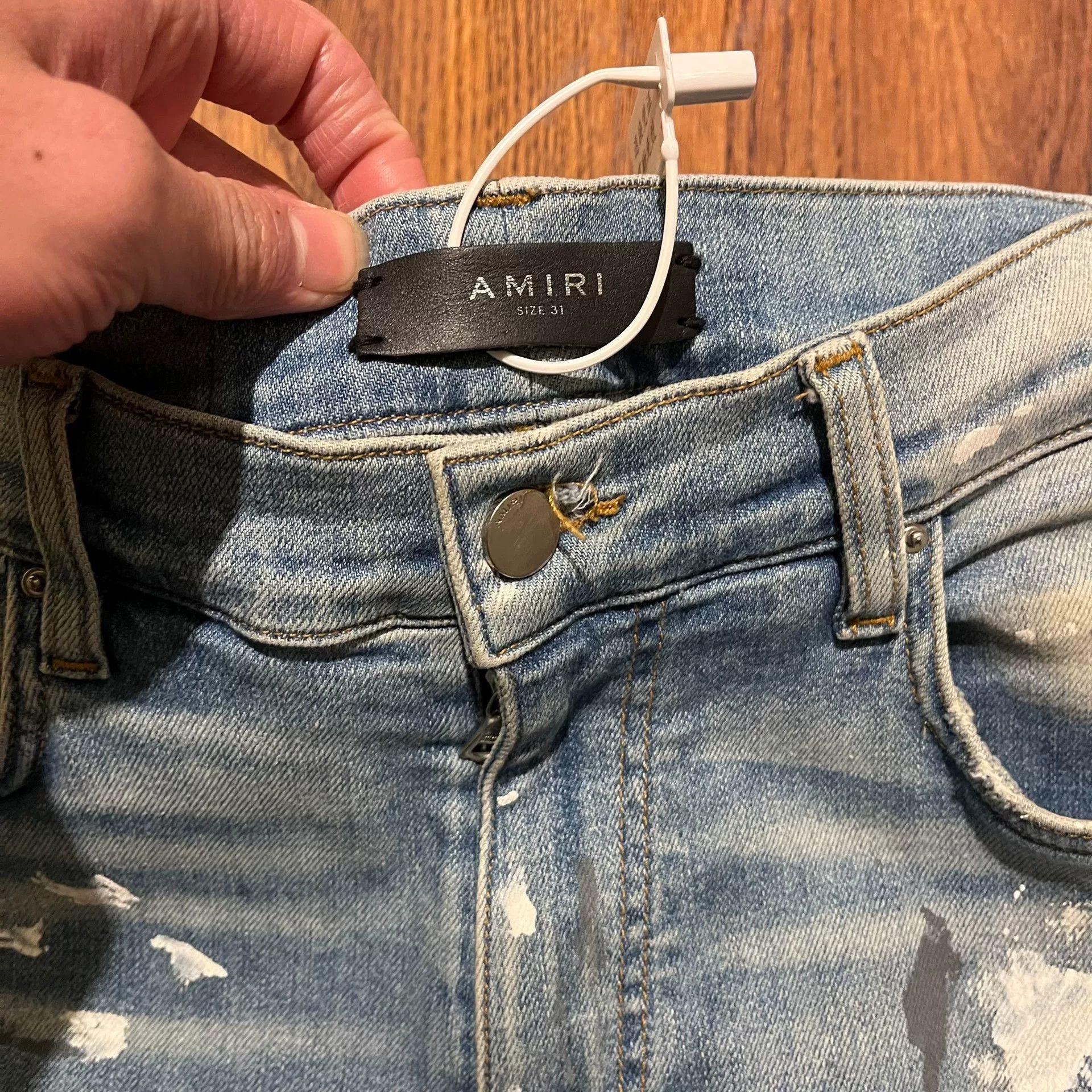 Amiri classic distressed blue denim jeans Size US 31 - 4 Thumbnail