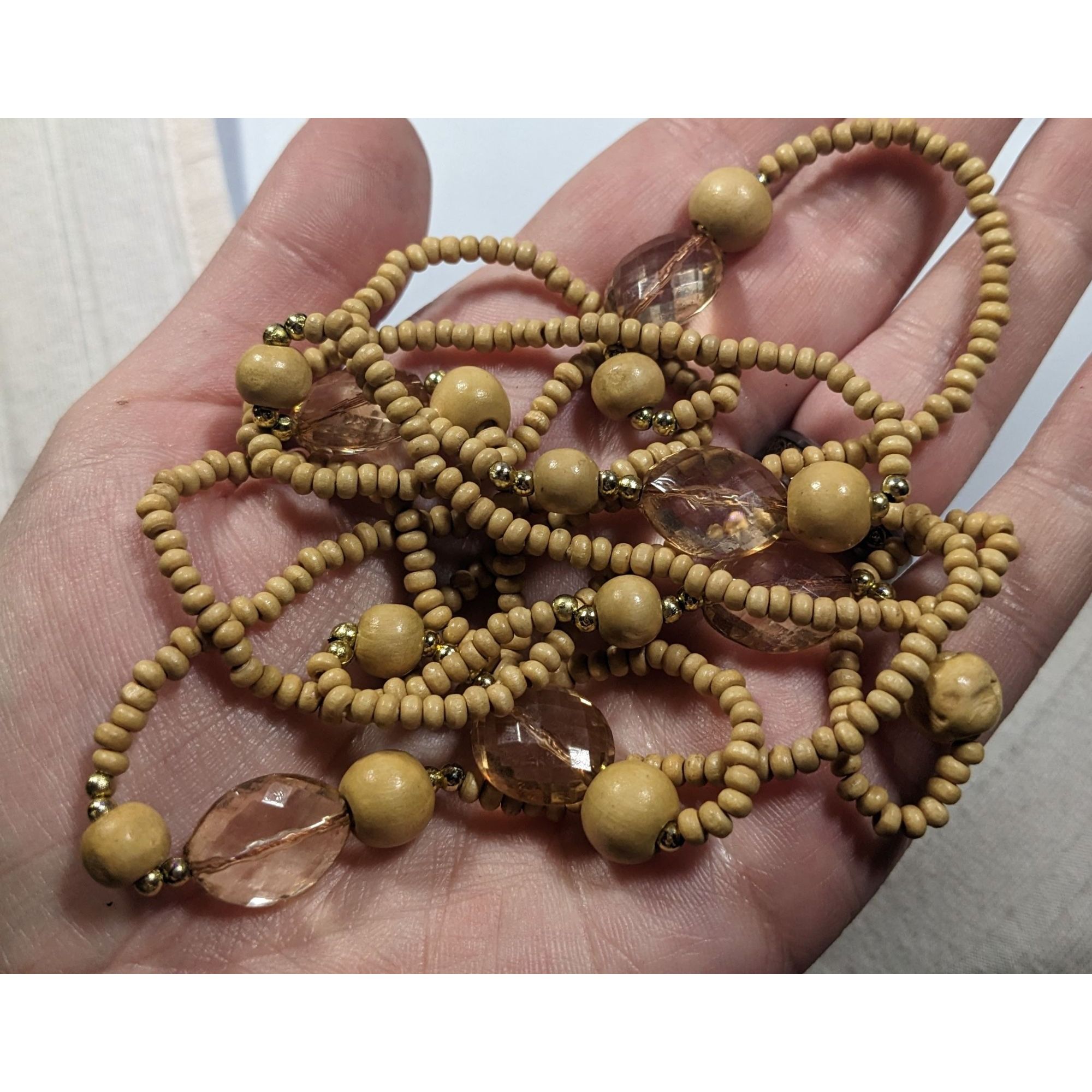 Other Bohemian Nature Themed Wood And Glass Beaded Necklace Size ONE SIZE - 4 Thumbnail