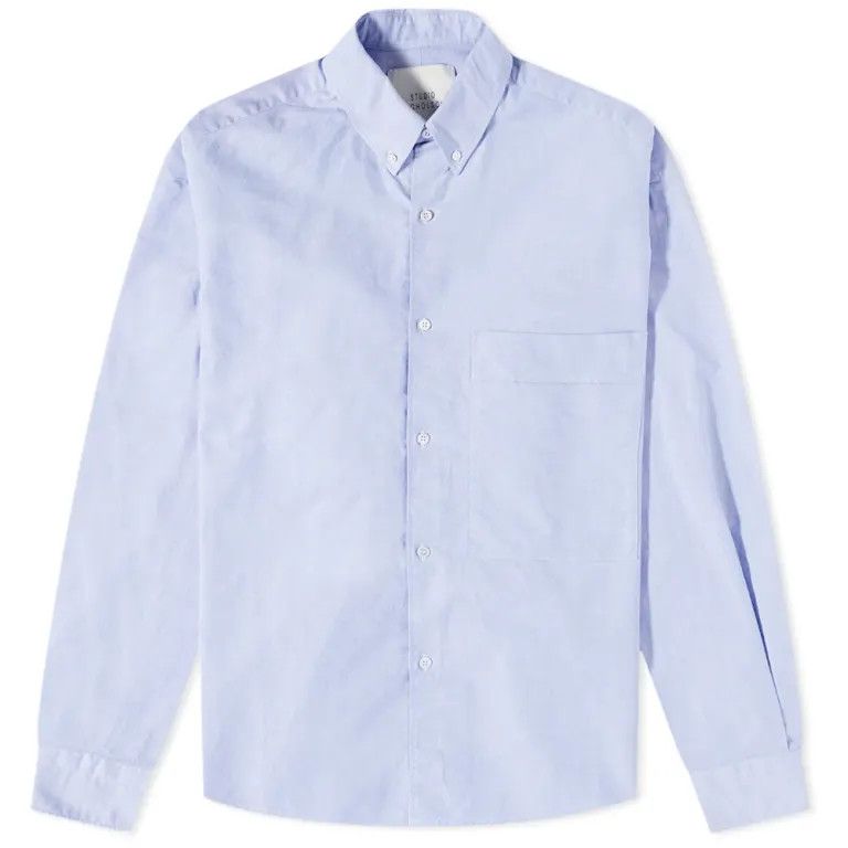 Studio Nicholson o1mle0525 Oxford Shirt Cornflower in Light Blue Size US M / EU 48-50 / 2 - 2 Thumbnail