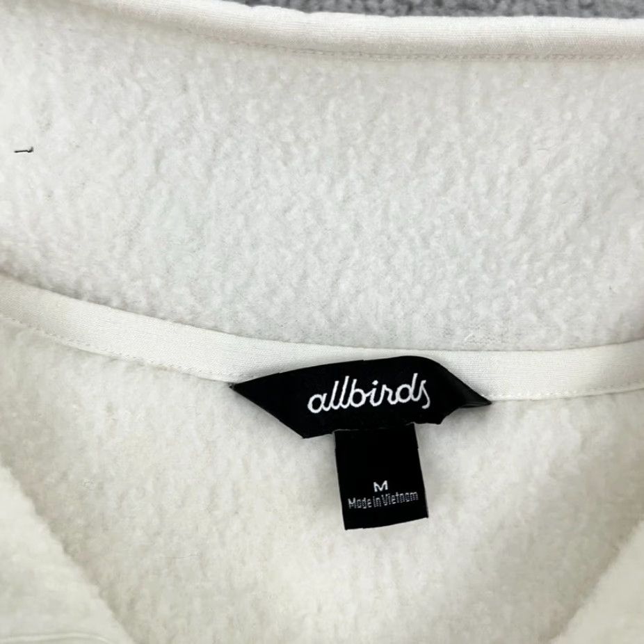 Allbirds ALLBIRDS Fluff Fleece Sweater Womens Medium Ivory White Deep Pile Snap Size M / US 6-8 / IT 42-44 - 2 Thumbnail