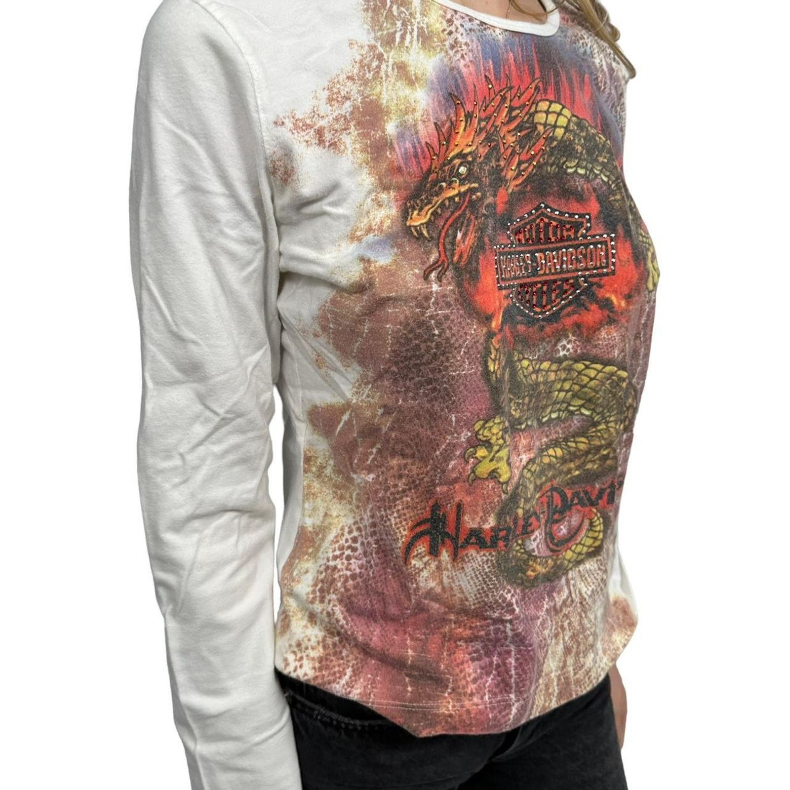 Harley Davidson Vintage womens Dragon harley davidson long seelve tee Size M / US 6-8 / IT 42-44 - 4 Thumbnail