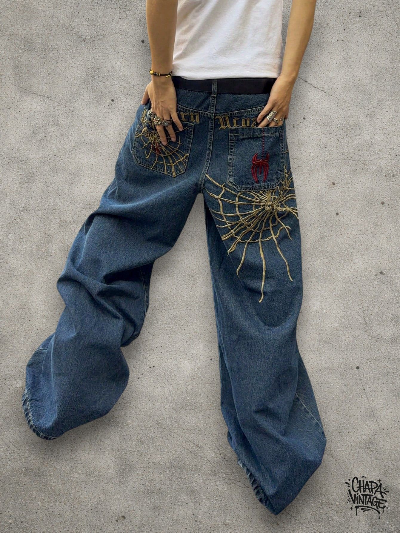 Vintage Baggy spider jeans Size US 32 / EU 48 - 4 Thumbnail