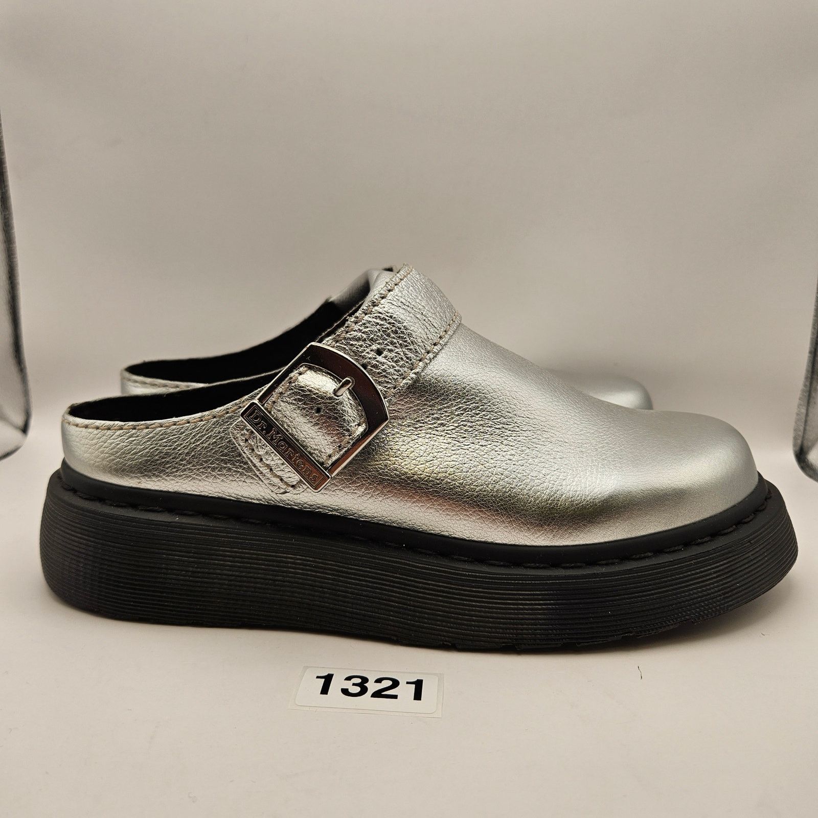Dr. Martens DR. MARTEN'S MEN'S 8 WOMEN'S 9 LAKETEN SILVER BLACK SLINGBAK Size US 9 / IT 39 - 4 Thumbnail