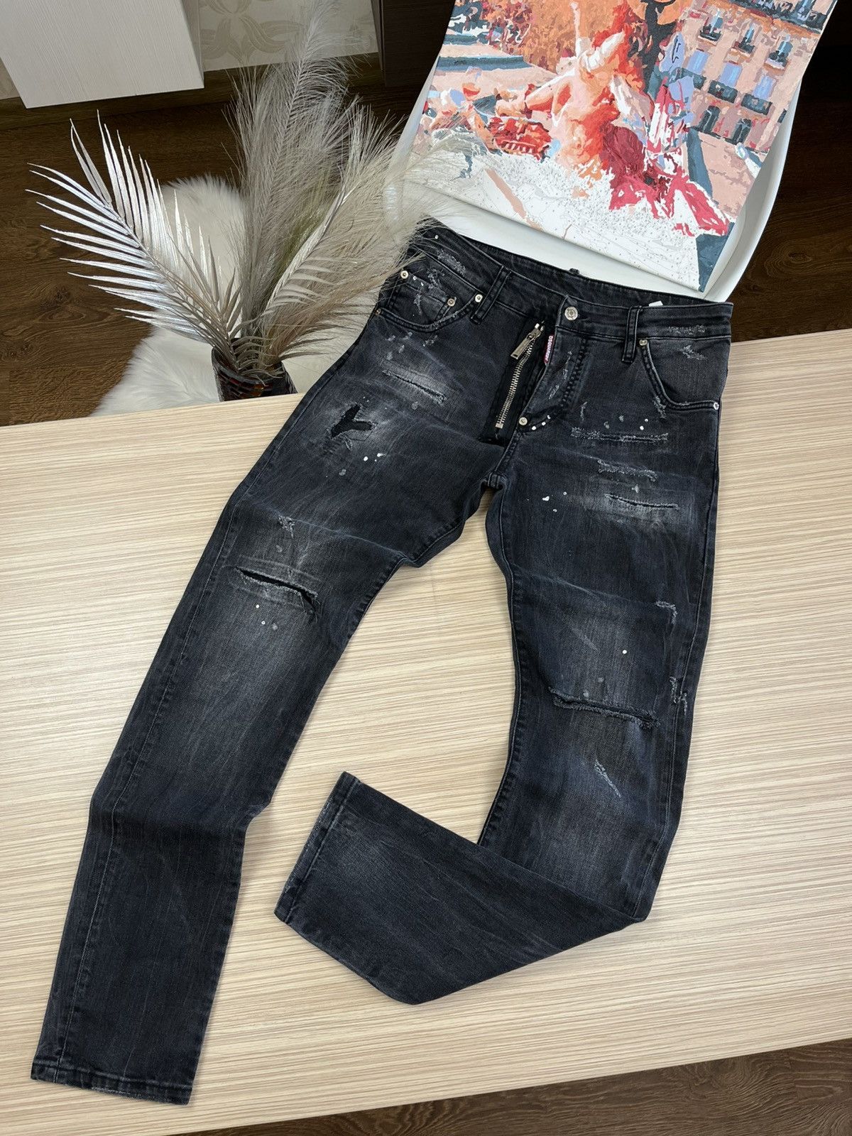Dsquared2 Vintage Dsquared Jeans Big Logo Faded Flared Wide Distressed Size US 32 / EU 48 - 1 Thumbnail