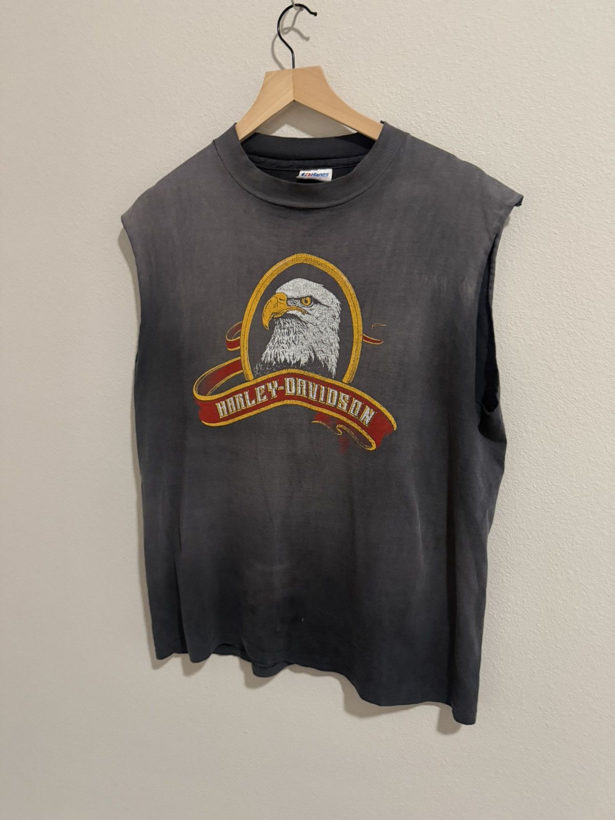 Vintage 80’s HARLEY VINTAGE CUT-OFF (L) Size US L / EU 52-54 / 3 - 3 Thumbnail