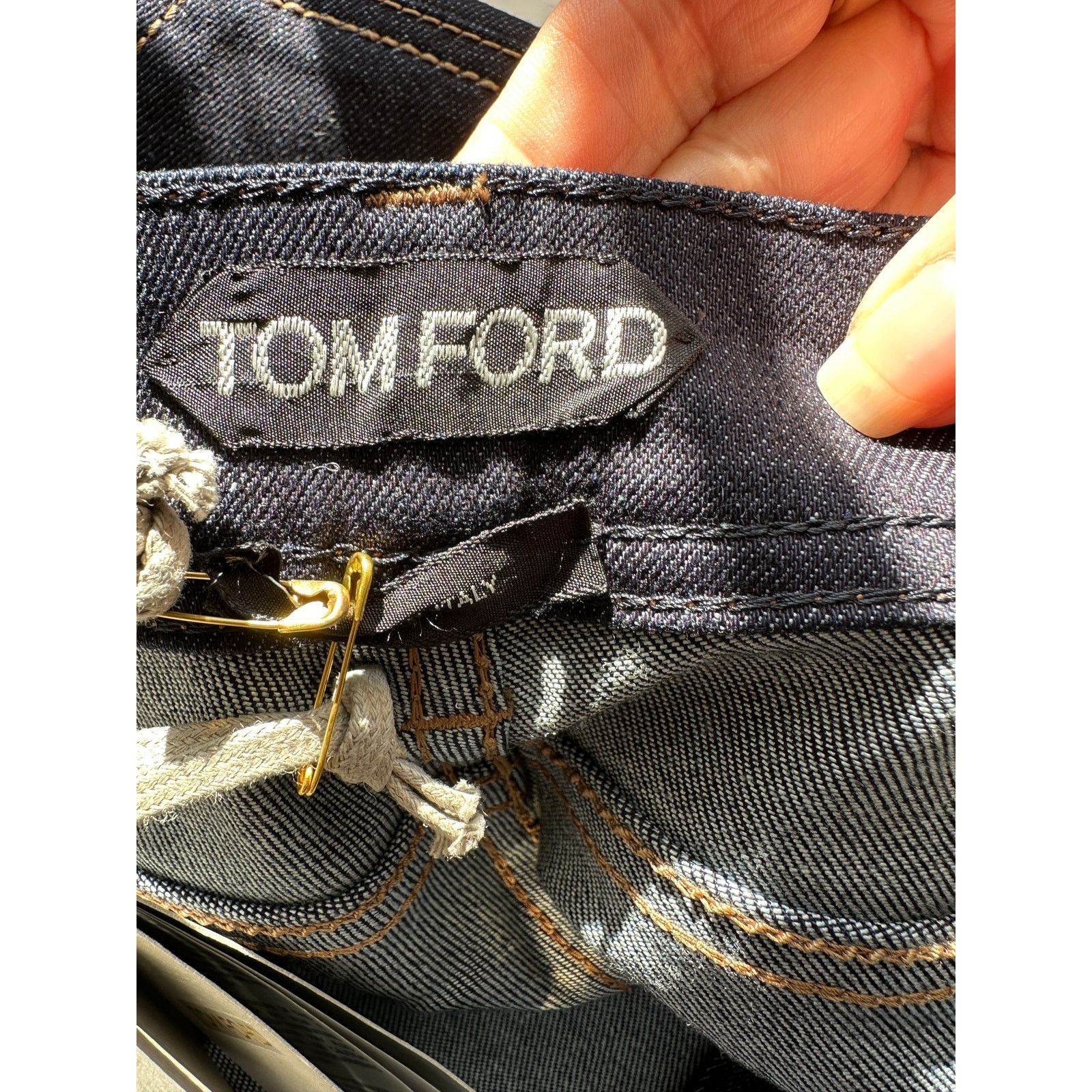 NWT Tom Ford Indigo Skinny Jeans 29 Low Rise Gold Zip Ankles