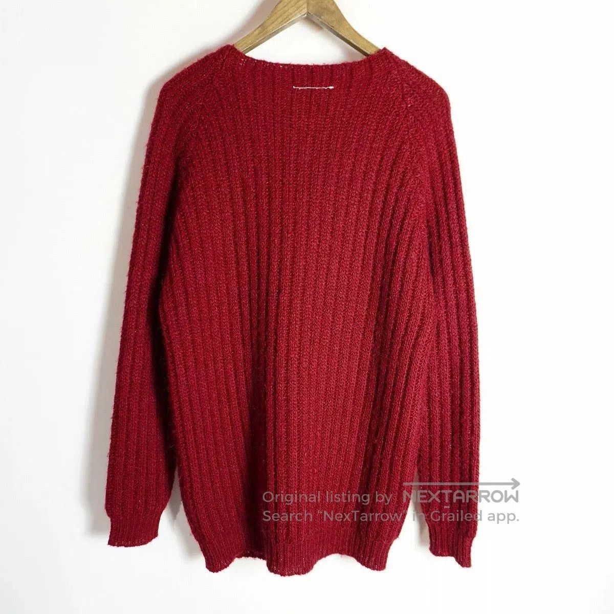 Maison Margiela Martin Margiela 6 Red Knit Cardigan. Size L / US 10 / IT 46 - 2 Thumbnail