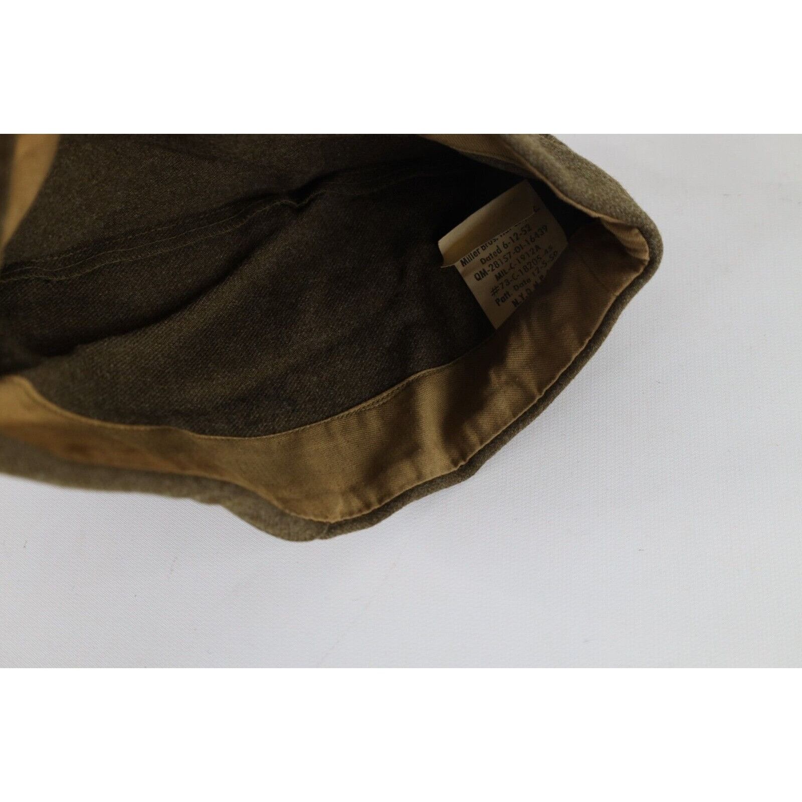 Vintage Vintage 50s 1952 Korean War OD M-1950 Wool Garrison Cap Hat Size ONE SIZE - 5 Thumbnail