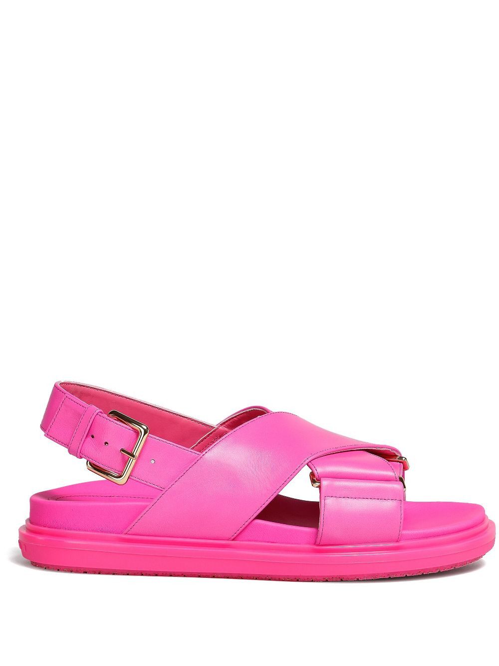 Marni o1w1db10125 Fussbet Leather Sandals in Fuchsia Size US 7 / IT 37 - 1 Thumbnail