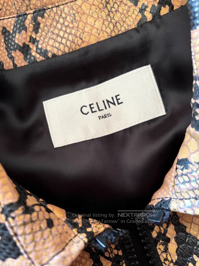 Celine CELINE Snake Print Belted Leather Jacket Size US L / EU 52-54 / 3 - 5 Thumbnail
