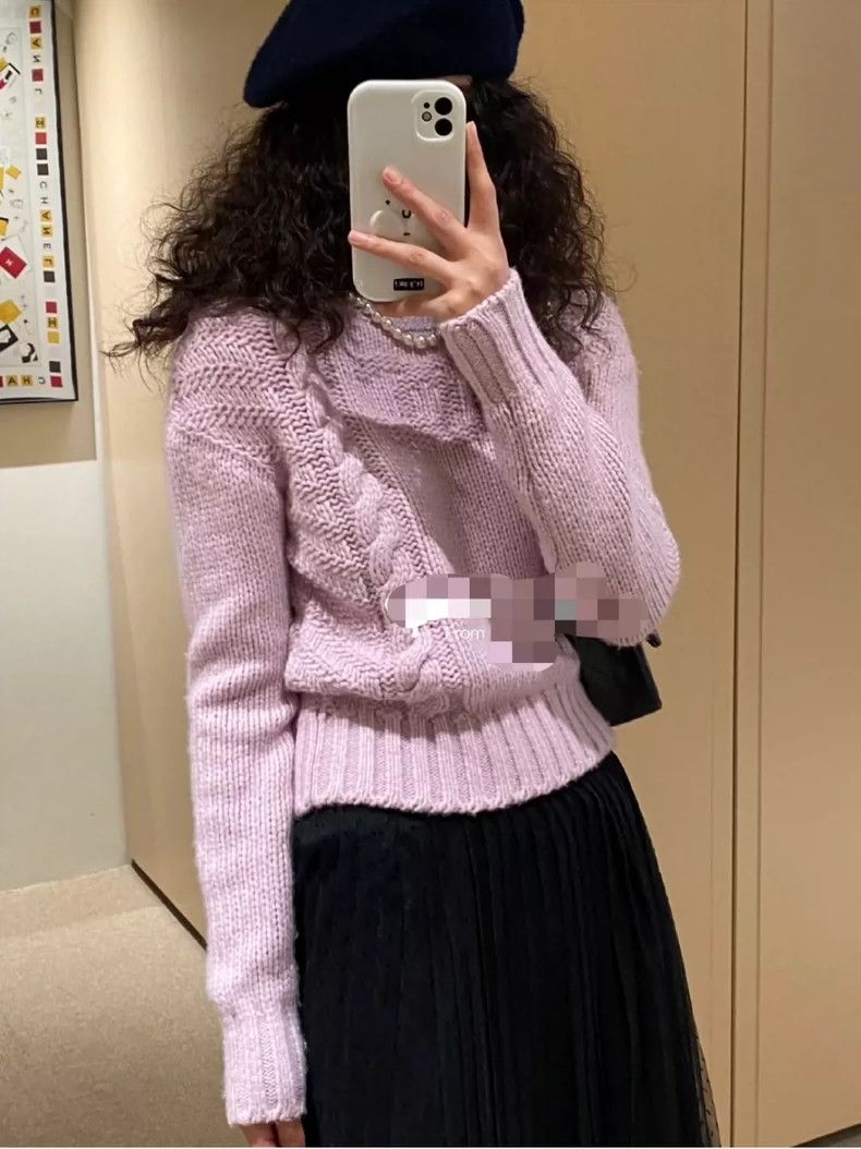 Chanel Chanel Pink and purple cashmere knitted jacquard sweater Size XXS / US 00 / IT 34 - 9 Thumbnail