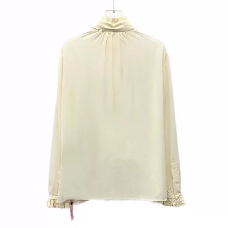 Saint Laurent Paris Saint Laurent Paris size 40 Beige lace bow mulberry silk l Size M / US 6-8 / IT 42-44 - 2 Thumbnail