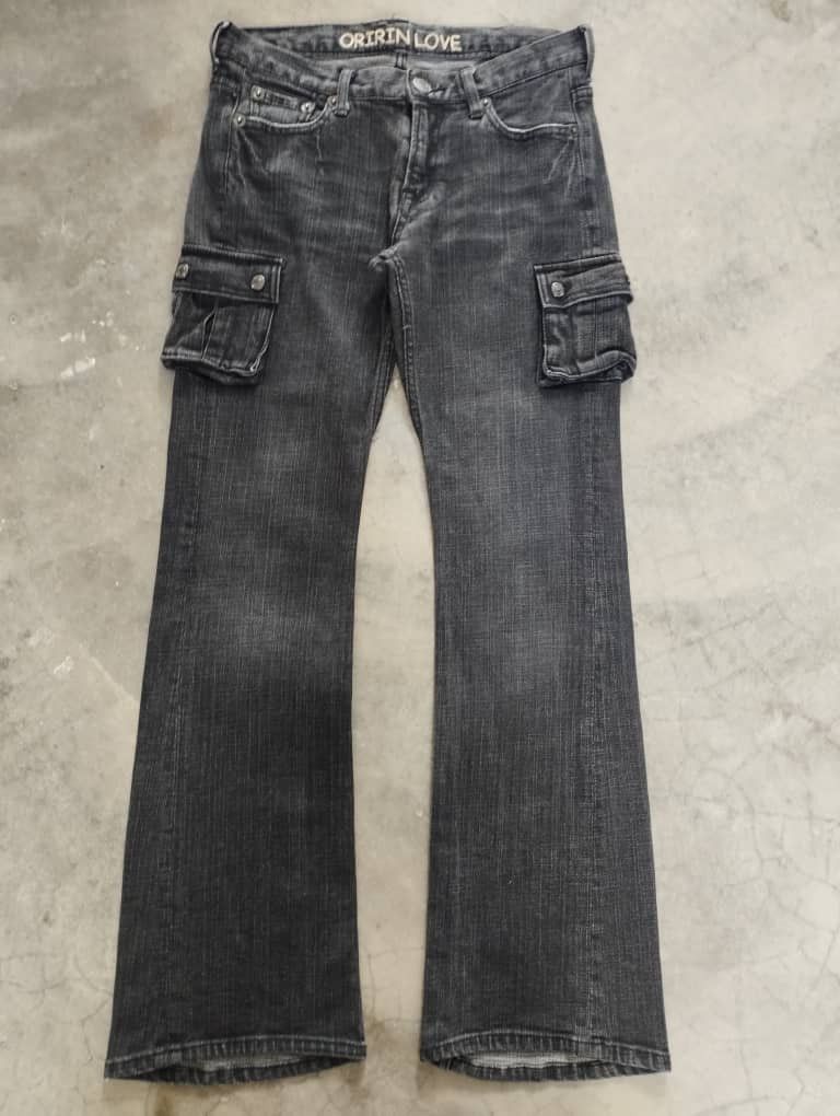 Tornado Mart Flare Jeans Japan Black Cargo Denim Oririn Bootcut Jeans Size US 29 - 1 Thumbnail