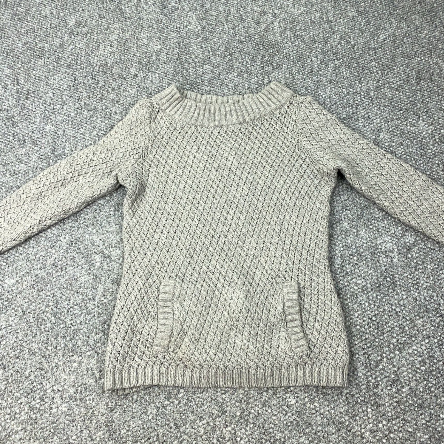 Talbots Talbots Sweater Womens XS Gray Cable-Knit Boat Neck Pullover with Pockets Size XS / US 0-2 / IT 36-38 - 2 Thumbnail