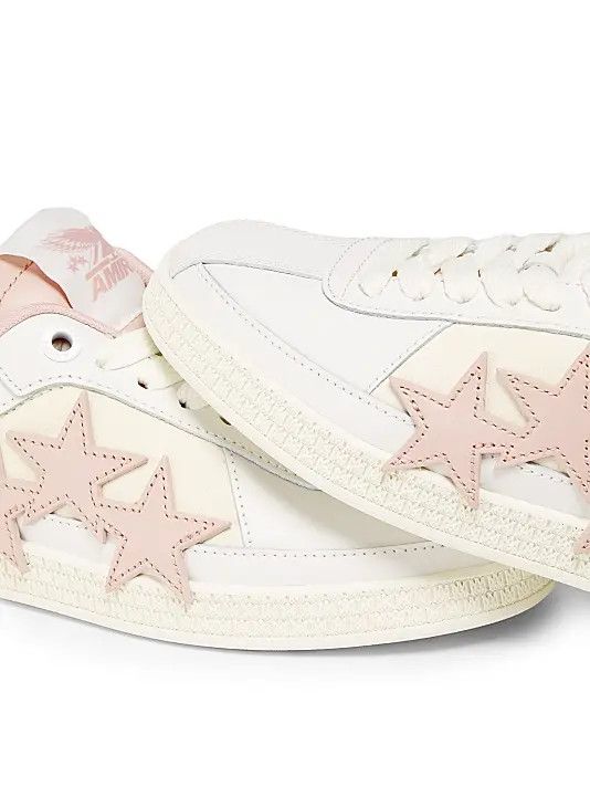 Amiri o1s1wg110326 Pacific Low-Top Sneakers in White/Pink Size US 7 / IT 37 - 4 Thumbnail