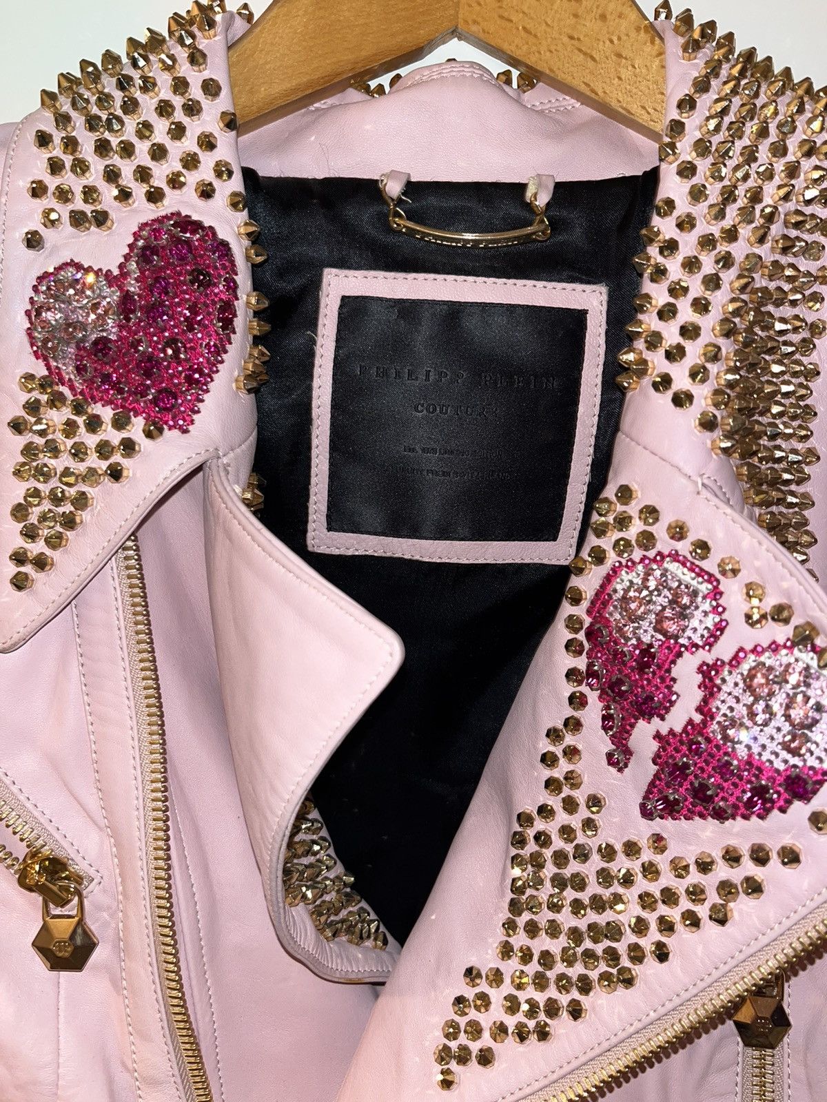 Philipp Plein Leather jacket with crystals Size S / US 4 / IT 40 - 5 Thumbnail