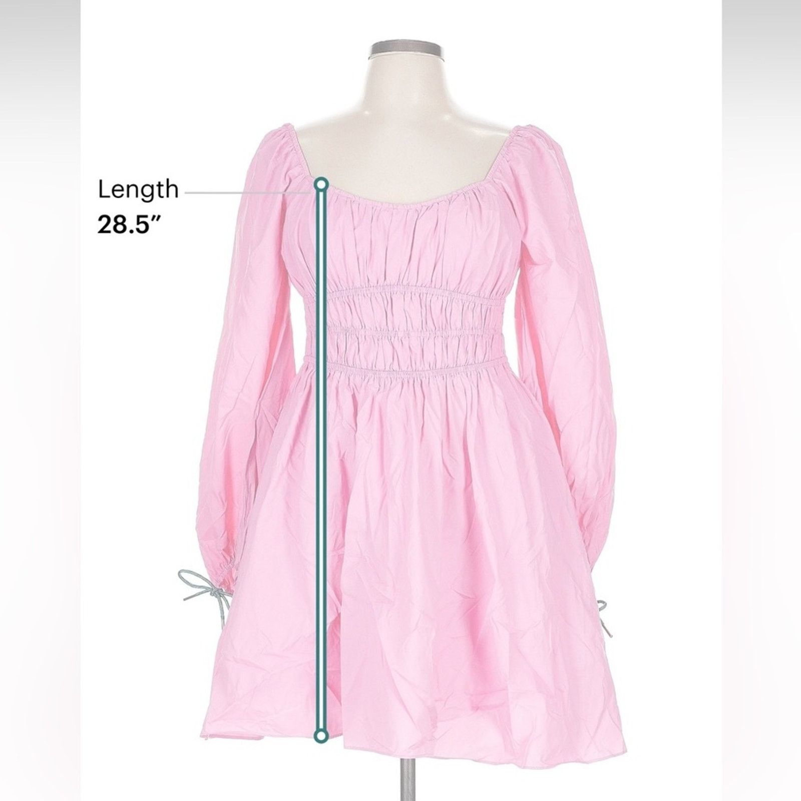 Staud STAUD Bow Mini Dress - Size Large - Bubblegum Pink Size L / US 10 / IT 46 - 12 Thumbnail