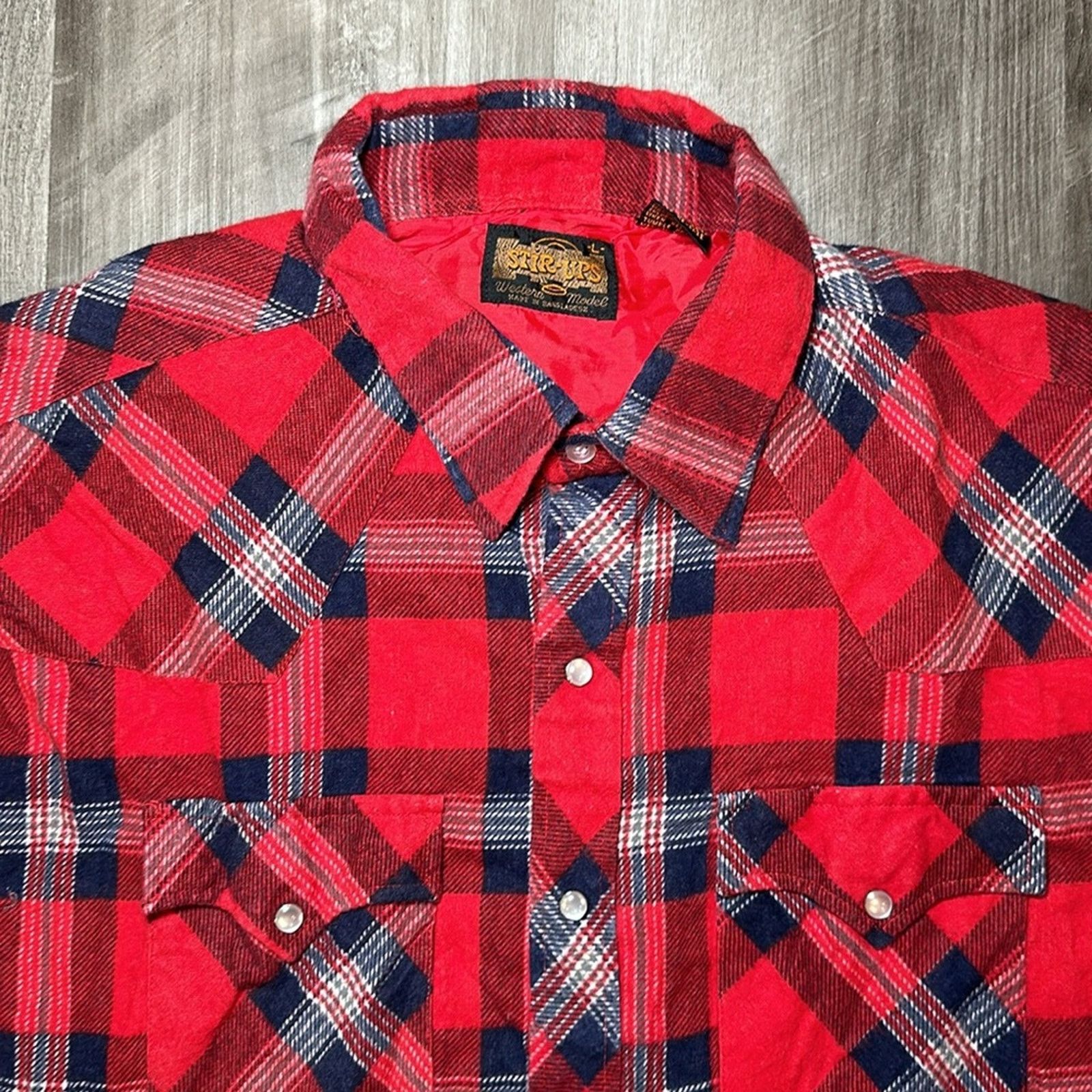 Other Stir-Ups Western Model Flannel Pearl Snap - Large Size US L / EU 52-54 / 3 - 6 Thumbnail