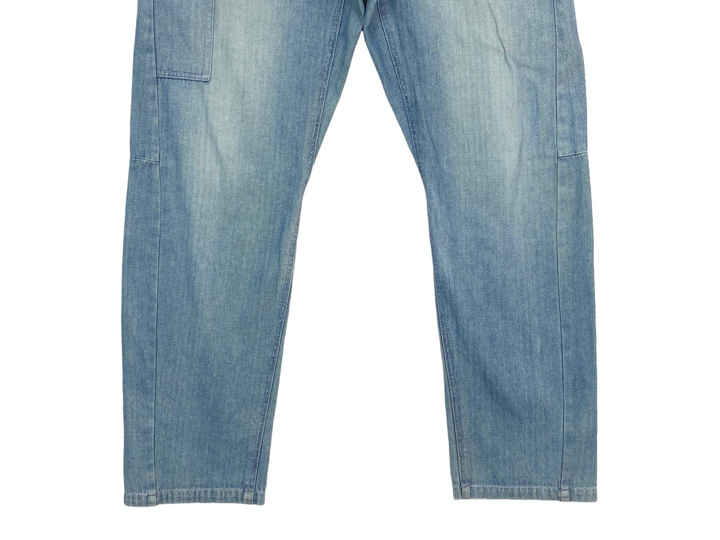 Japanese Brand DH62 Baggy Jeans Light Wash Jeans Size US 33 - 4 Thumbnail
