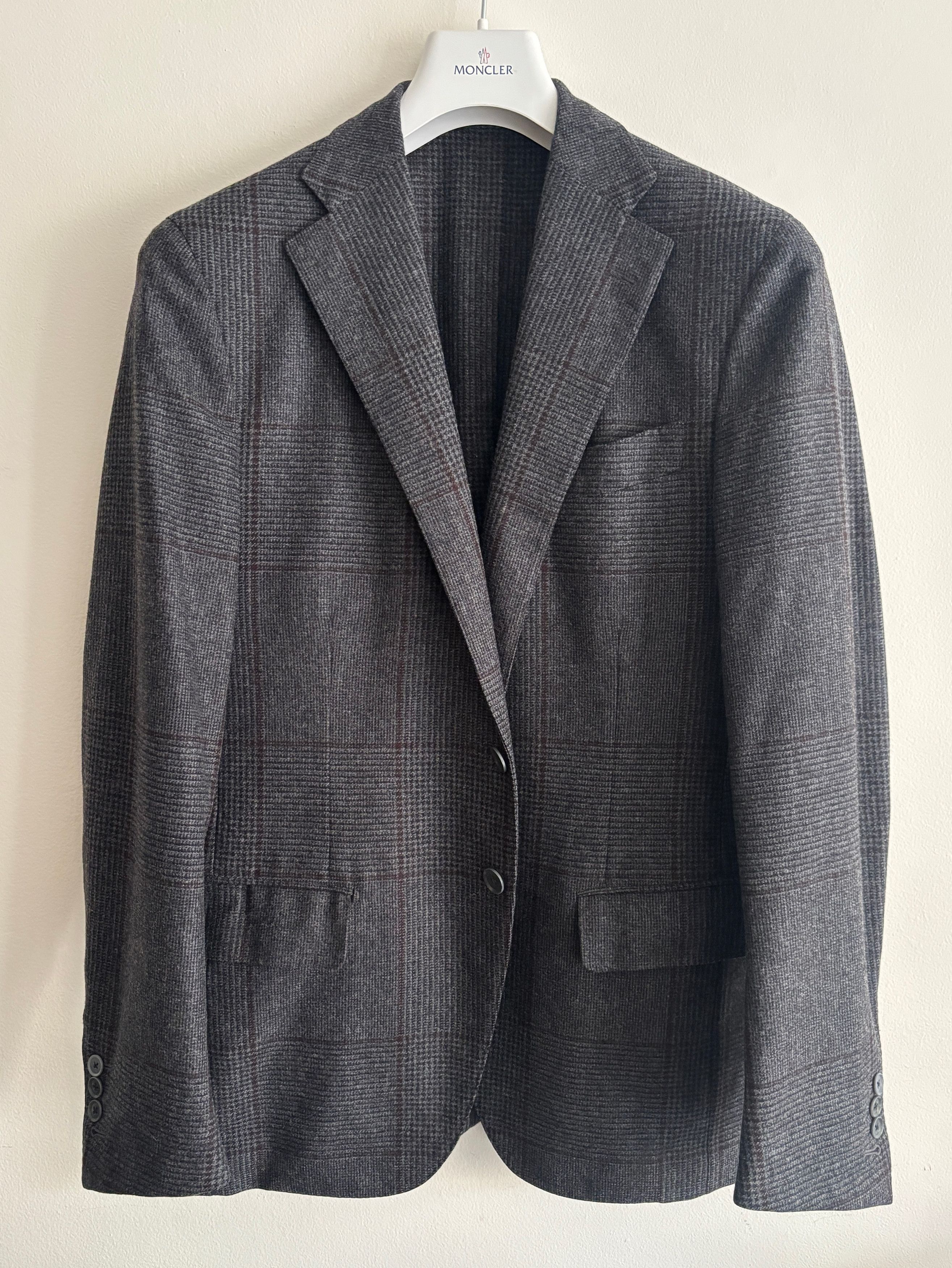 $1800 3 roll 2 Unlined Prince of Wales Check Sport Coat