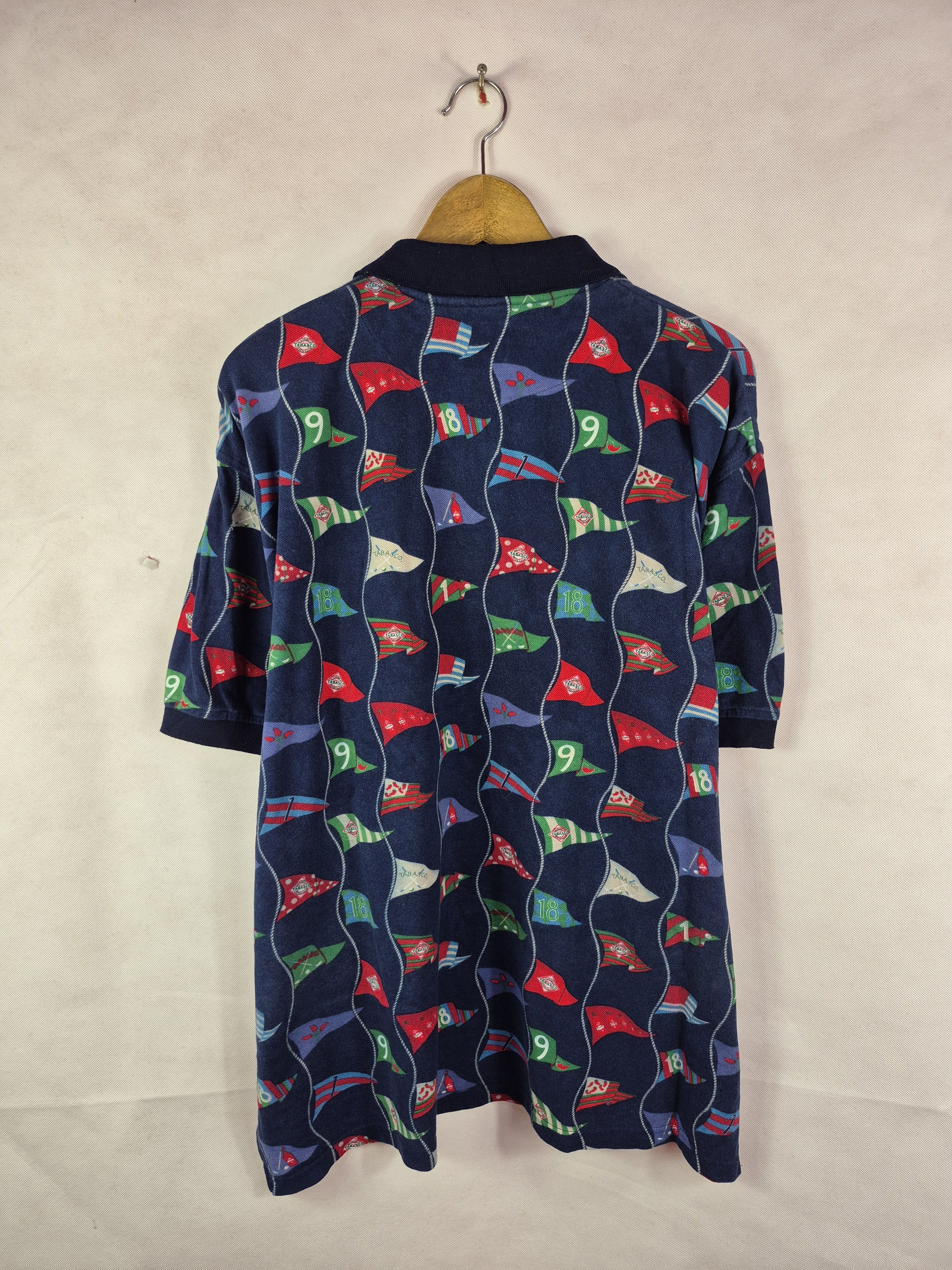 Tabasco 🔥 Tabasco Fullprint Flag Motives Polo Casual Vintage Tee Size US L / EU 52-54 / 3 - 5 Thumbnail
