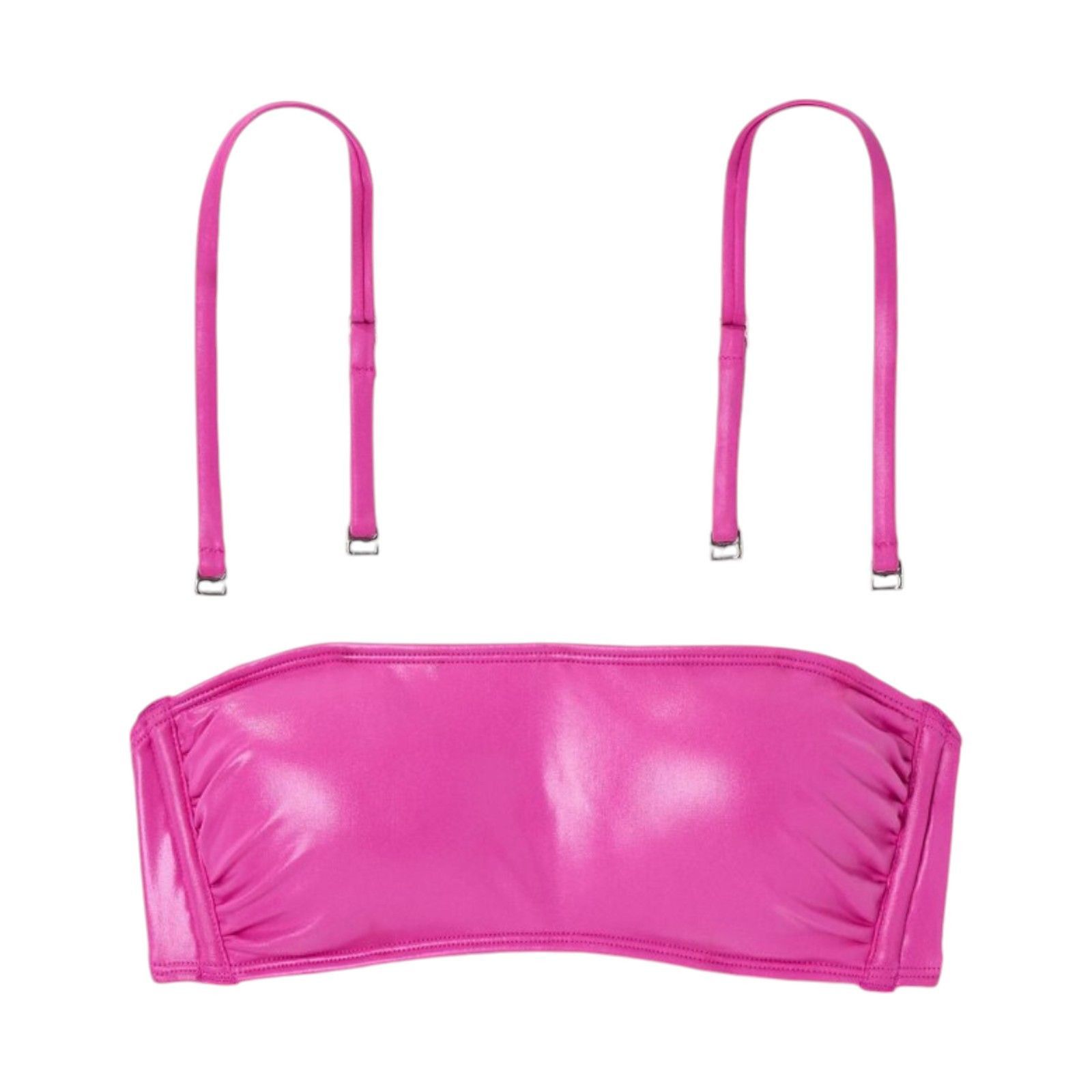 Other Wild Fable - Women's Faux Leather Bandeau Bikini Top - Pink Size ONE SIZE - 3 Thumbnail