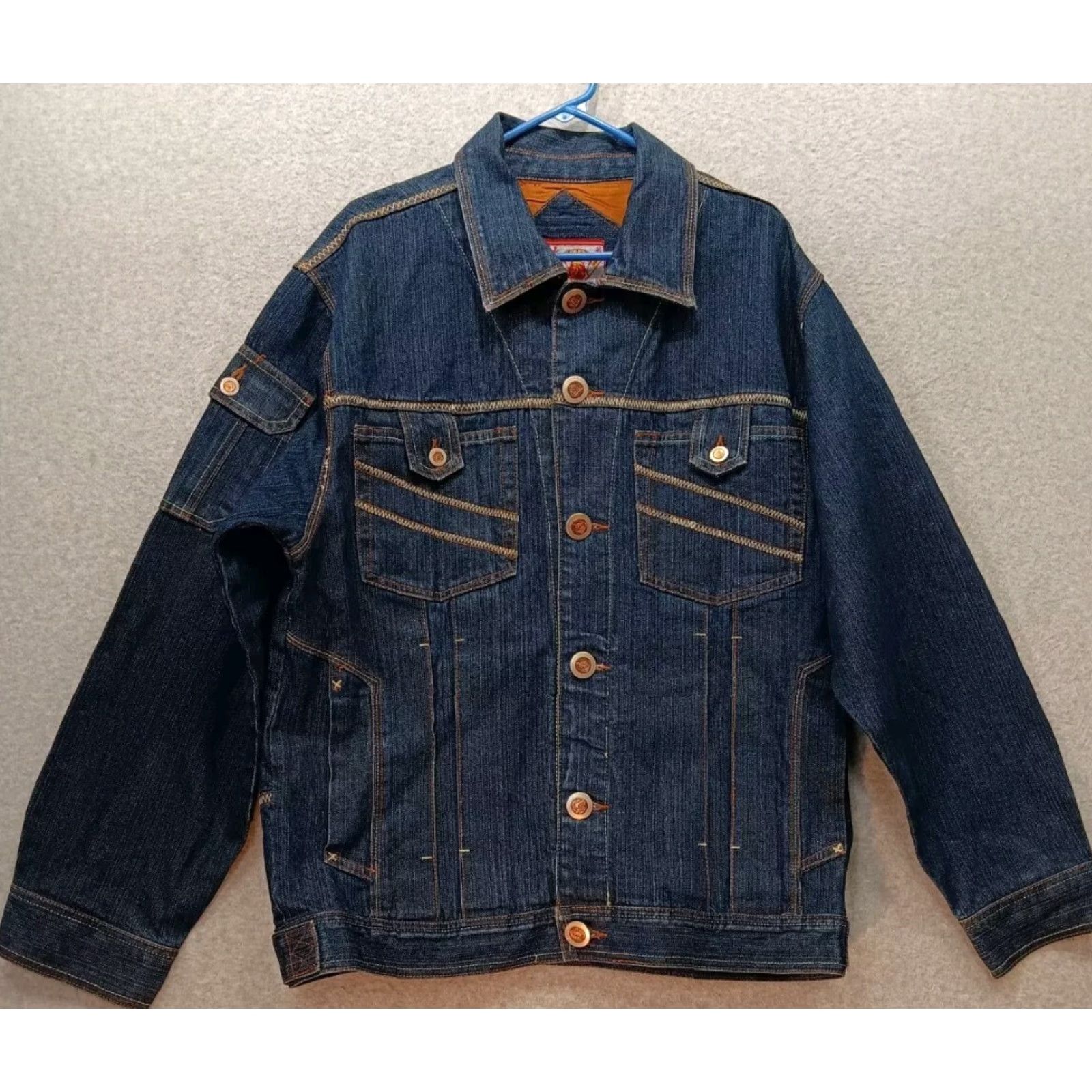 Vintage Urban Folks Jacket Men's Size XL Blue Denim 100% Cotton Jacket Button Front Size US XL / EU 56 / 4 - 2 Thumbnail