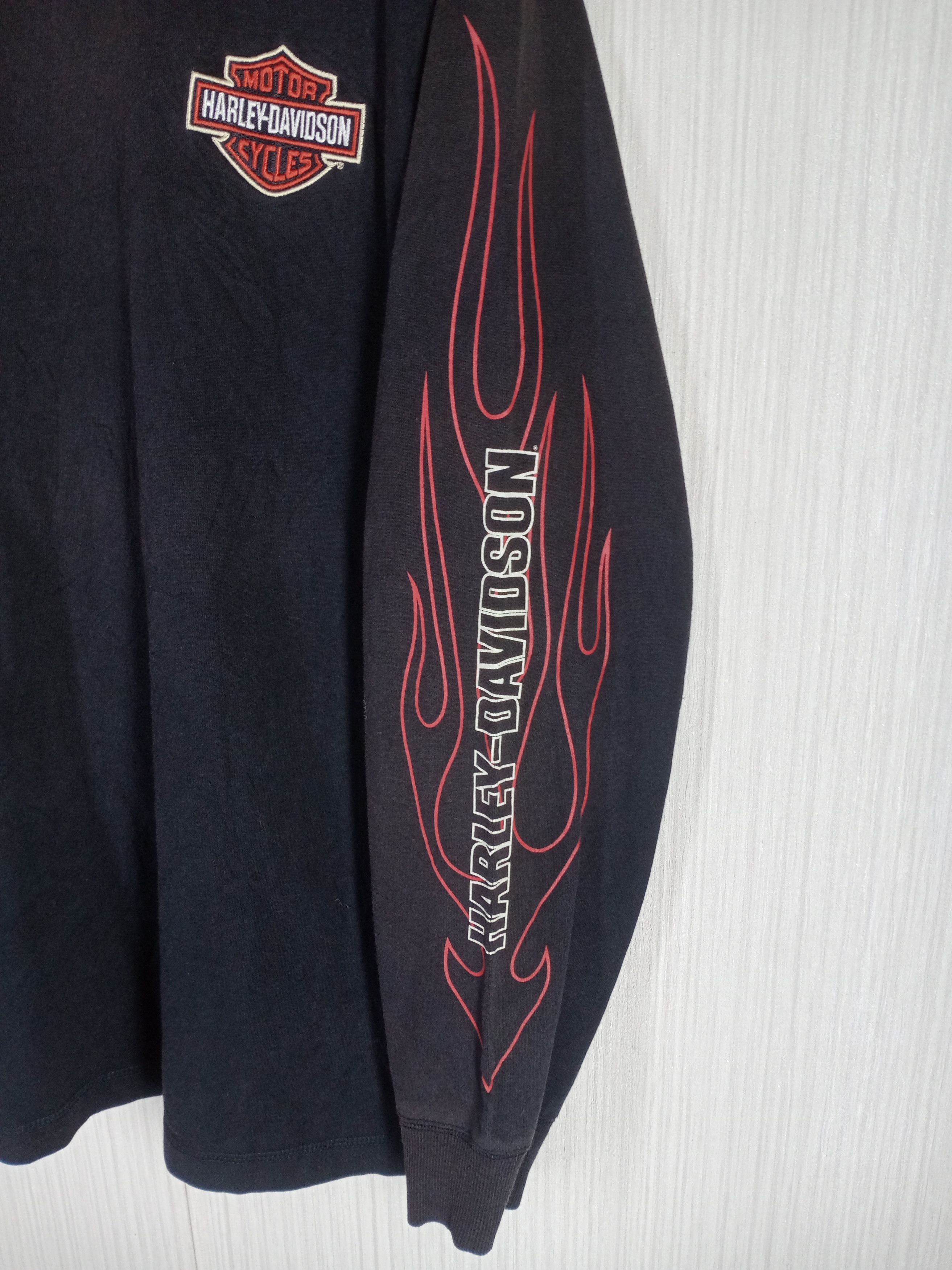 Harley Davidson Rare Vintage Flame Harley Davidson Long Sleeve Tshirt Size US M / EU 48-50 / 2 - 7 Thumbnail
