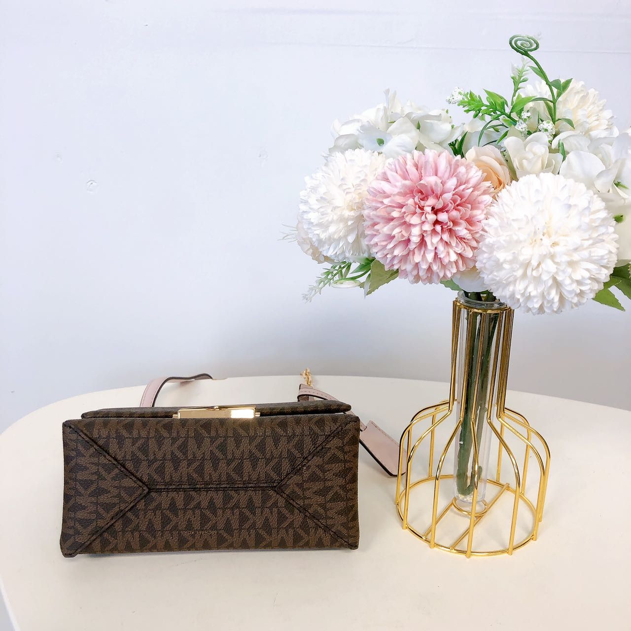 Michael Kors Michael Kors CECE EXTRA SMALL LEATHER CROSSBODY POWDER BLUSH Size ONE SIZE - 6 Thumbnail