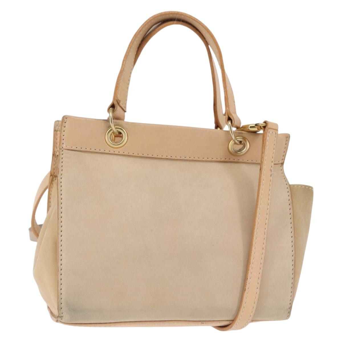 Celine CELINE Shoulder Bag Suede Leather Beige Gold Size ONE SIZE - 1 Thumbnail