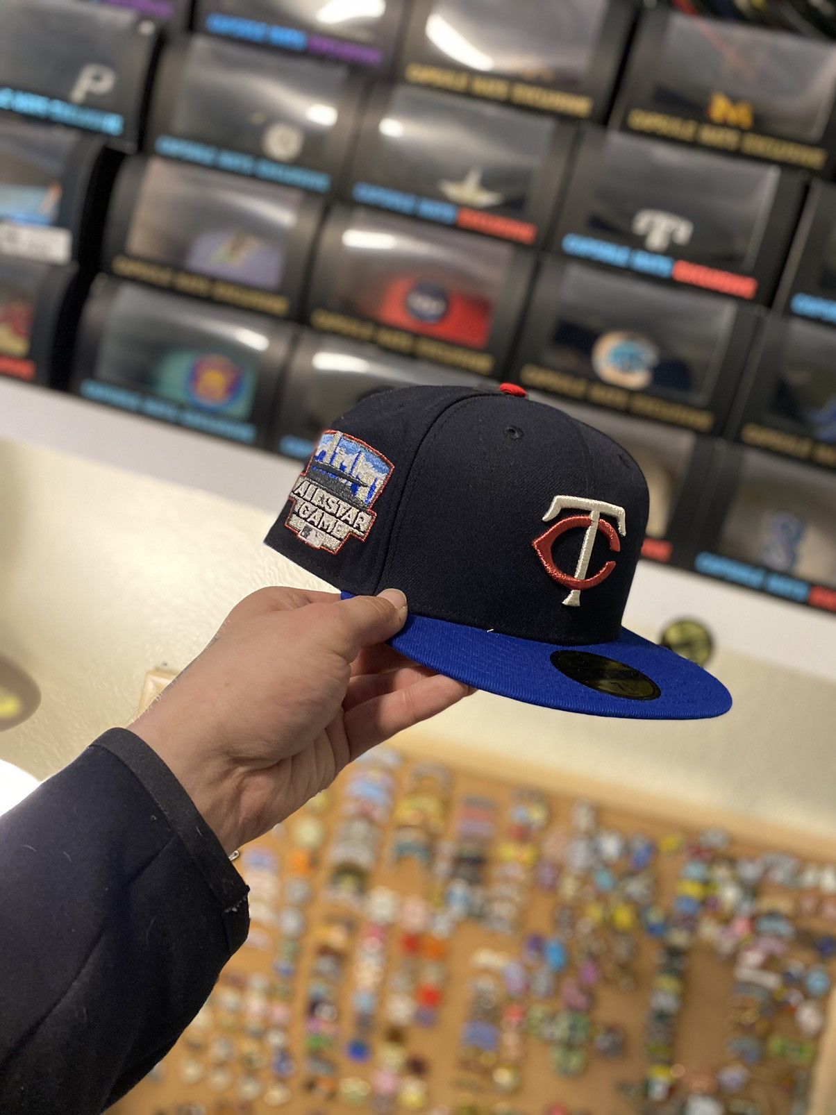 image of Hat Club x New Era 75/8 Rushmore Twins in Navy Blue, Men's