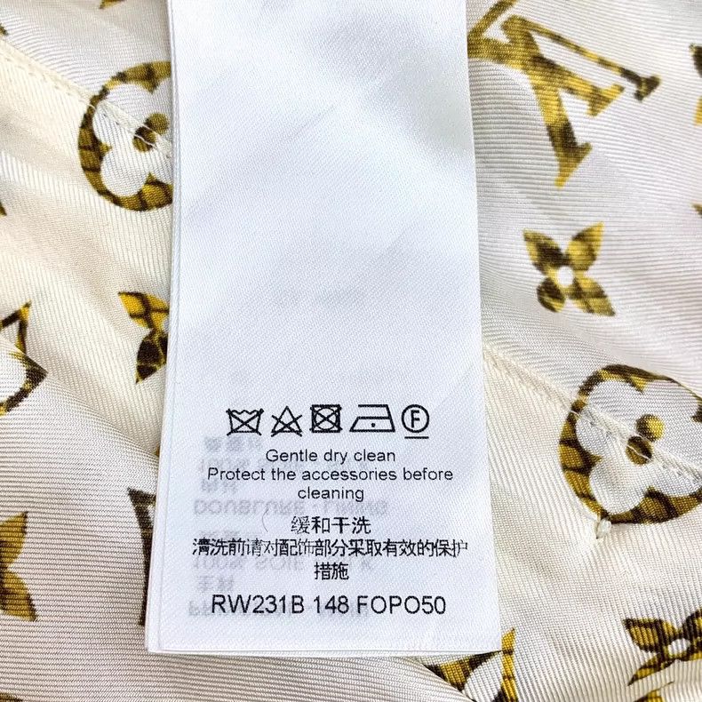 Louis Vuitton Louis Vuitton 23 Beige Mulberry Silk Logo Printed Casual S Size 39" - 7 Thumbnail