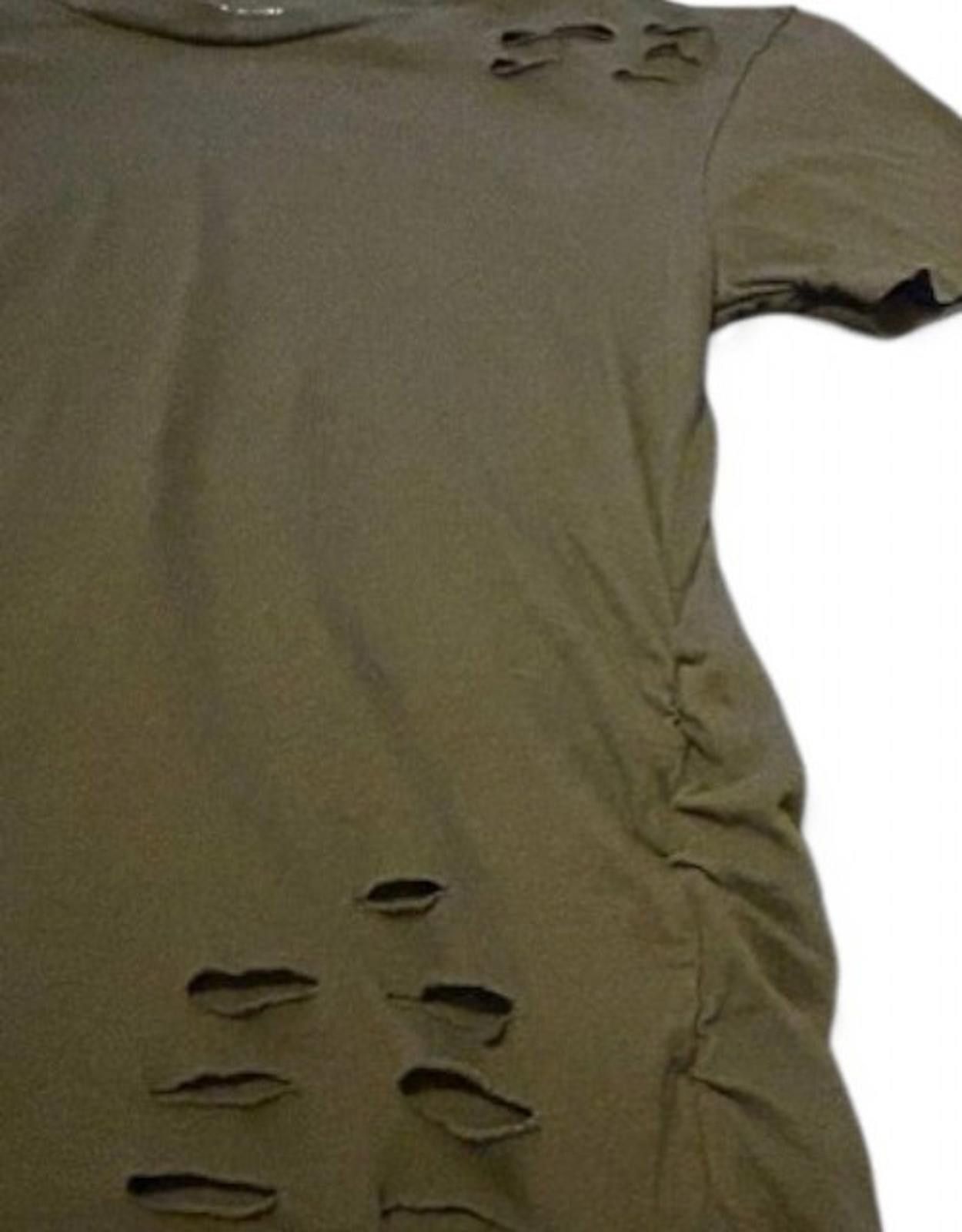 Kicks On Fire On Fire Cropped Tee XL (Fits S/M) Army Green Grunge Y2K Edgy Size S / US 4 / IT 40 - 4 Thumbnail