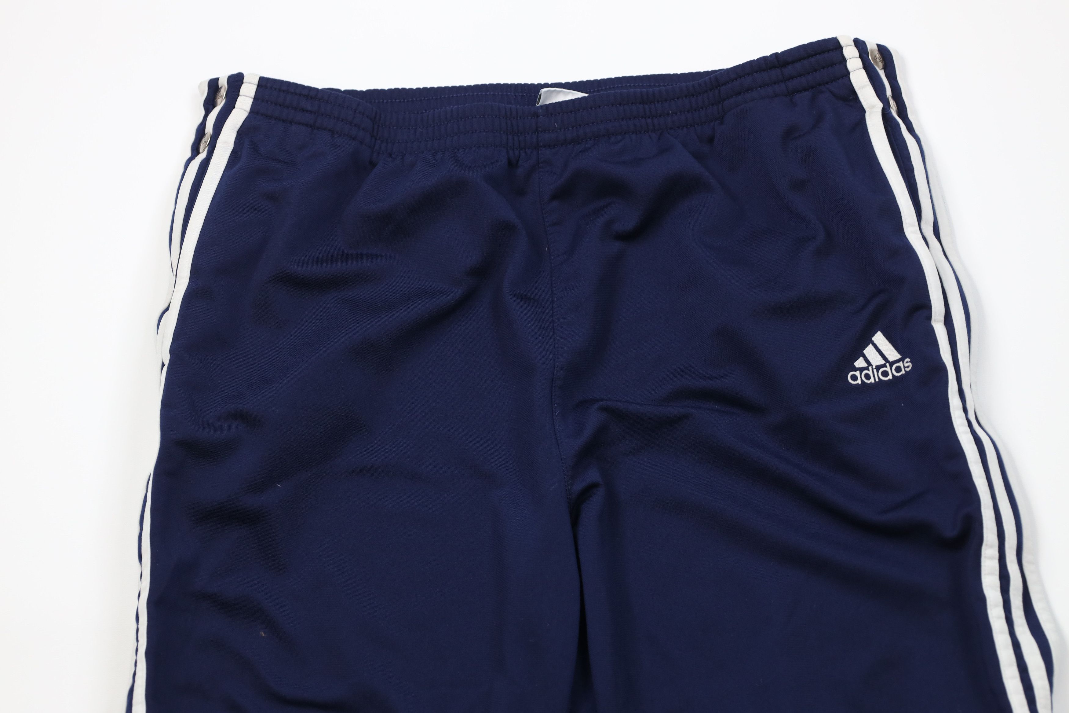 Adidas Vintage 90s Adidas Striped Wide Leg Tearaway Pants Blue Size US 32 / EU 48 - 2 Thumbnail