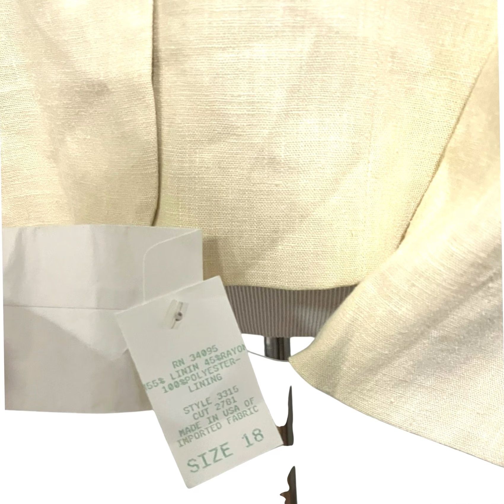 Orvis VINTAGE Orvis Blazer Jacket Womens 18 Cream Linen Blend Button Front Top Shirt Size XXL / US 16-18 / IT 52-54 - 6 Thumbnail