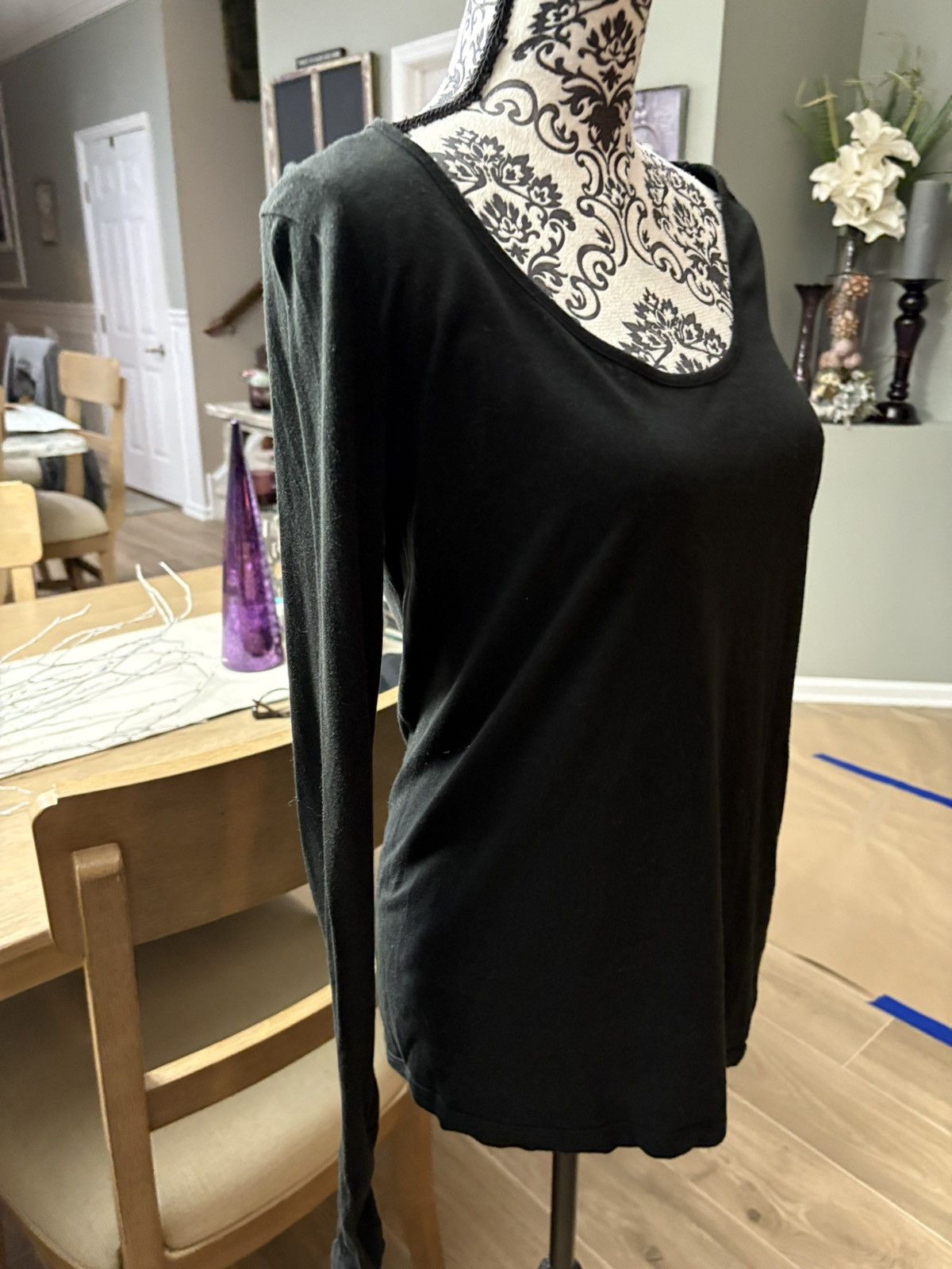 Other Black scoopneck large long sleeve top Size L / US 10 / IT 46 - 2 Thumbnail