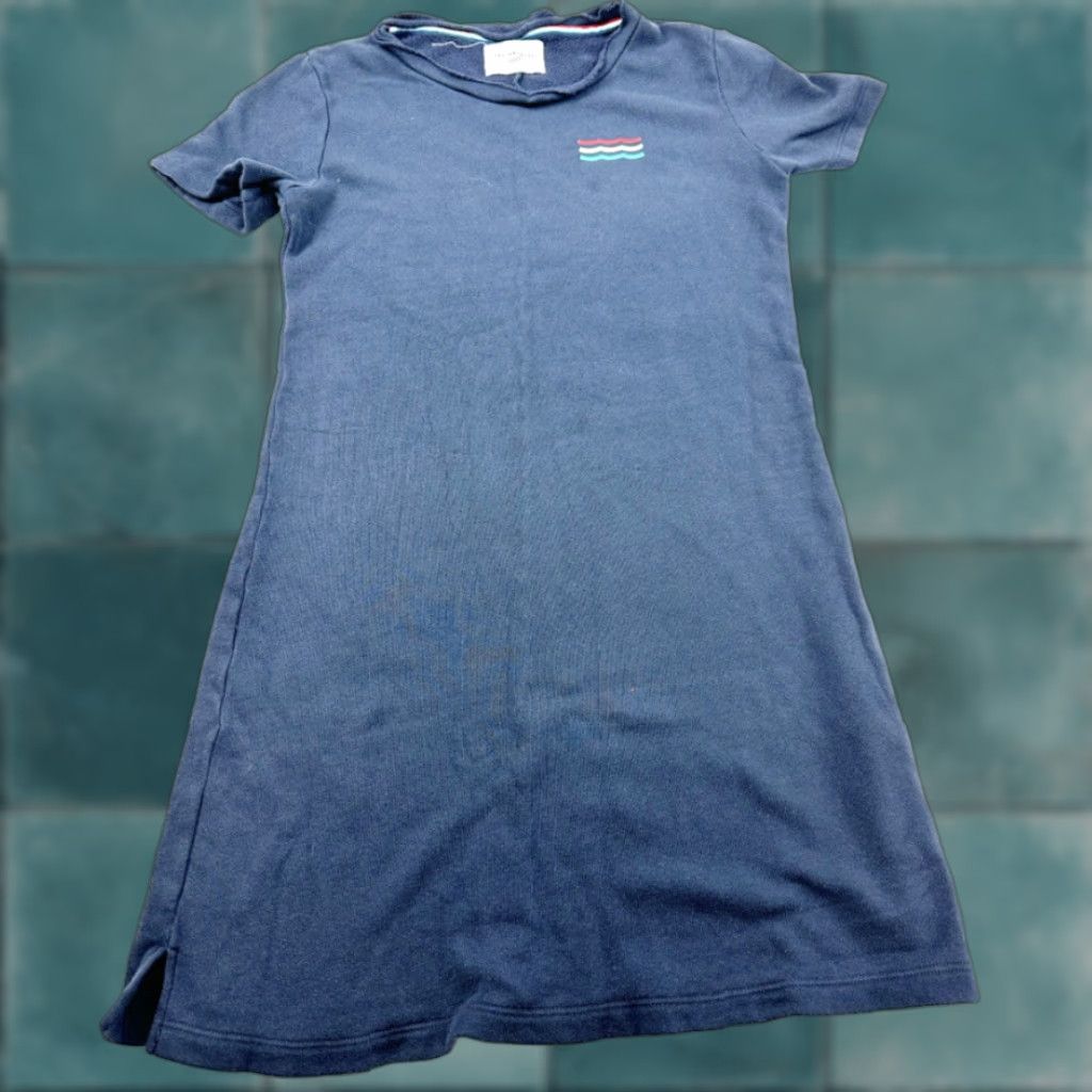 Sol Angeles VINTAGE Anthropologie Sol Angeles Dress Size Small Navy Blue Cotton Fleece Shift Knee Length Women S Solid Size S / US 4 / IT 40 - 1 Thumbnail