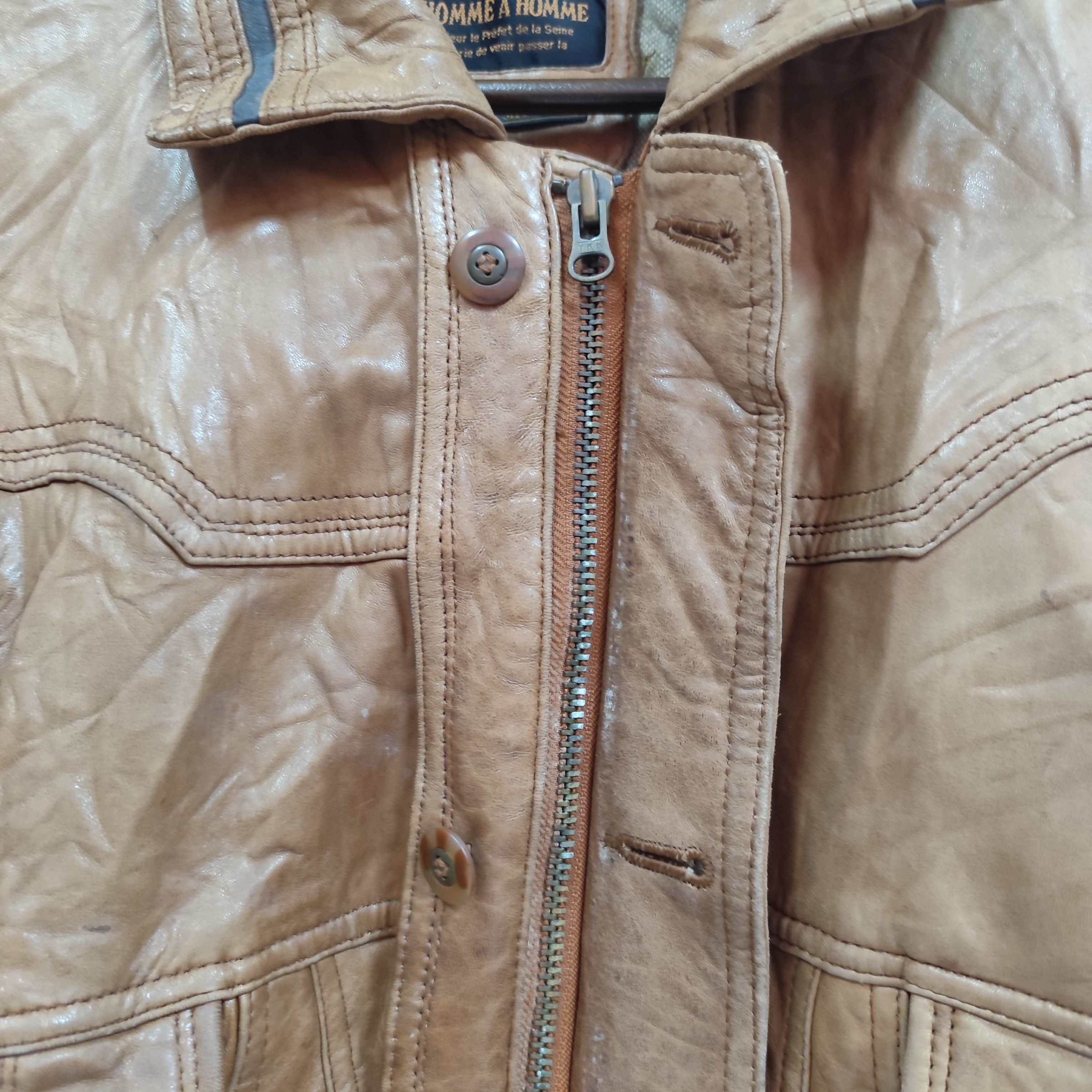 Designer × Japanese Brand × Vintage VINTAGE D'HOMME A HOMME SHEEPSKIN LEATHER JACKET Size US M / EU 48-50 / 2 - 5 Thumbnail