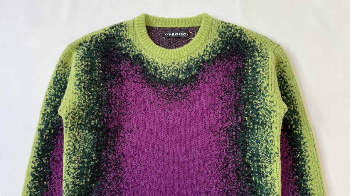 Y/Project A/W 22 Purple / Lime ‘Gradient’ Sweater Size US M / EU 48-50 / 2 - 2 Thumbnail