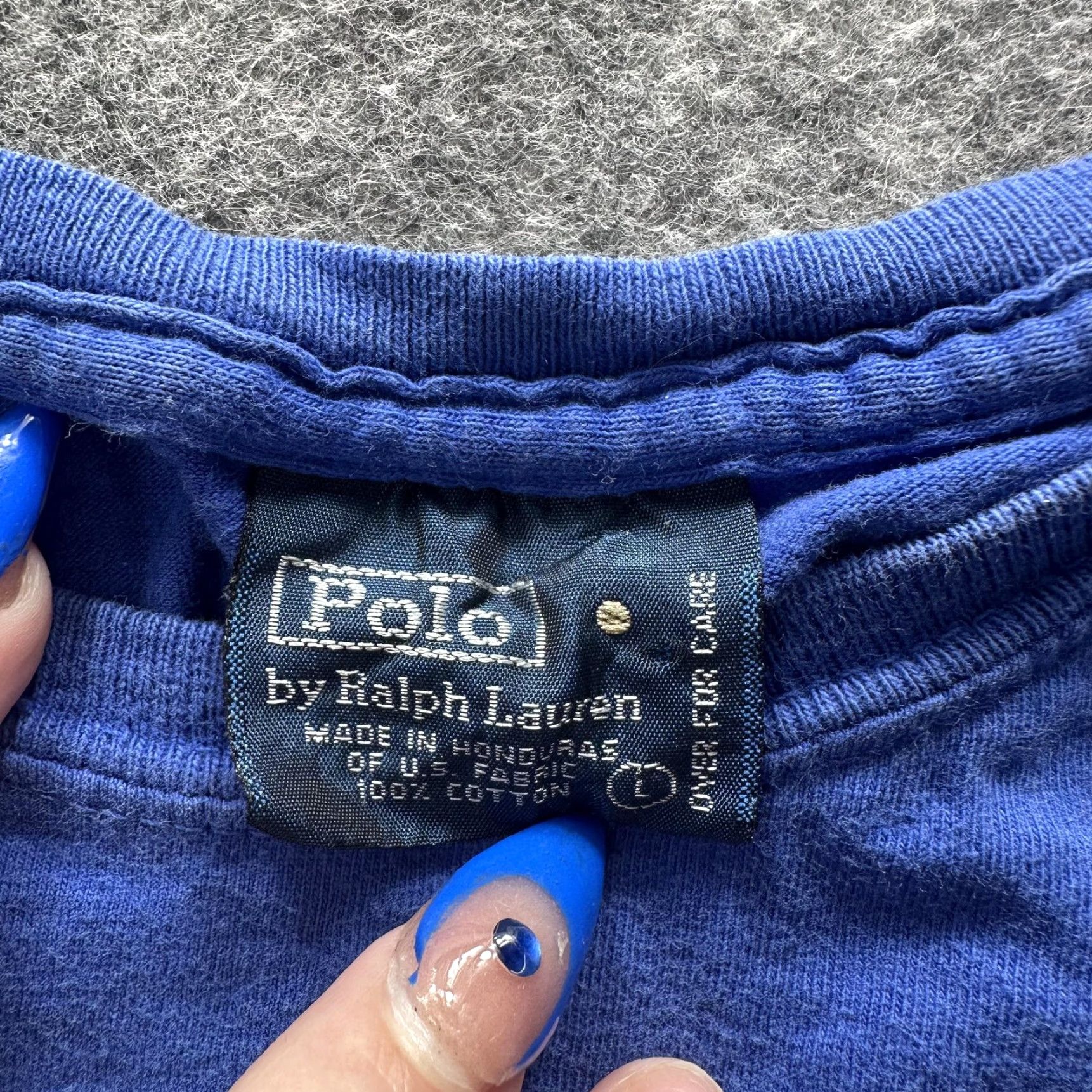 Polo Ralph Lauren VINTAGE Polo Ralph Lauren Shirt Mens Large Blue Embroidered Pony Logo Crew Neck Short Sleeve Tee 90s Mens Size US L / EU 52-54 / 3 - 5 Thumbnail