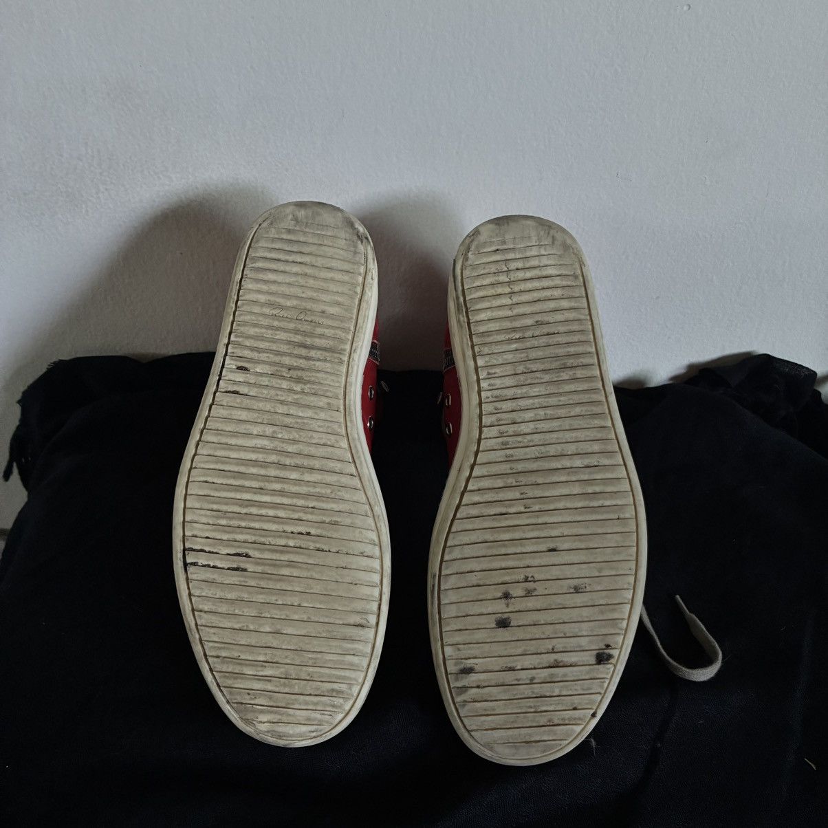 Rick Owens Rick Owens Chili Red / Milk High Top Ramones Size US 10.5 / EU 43-44 - 8 Thumbnail
