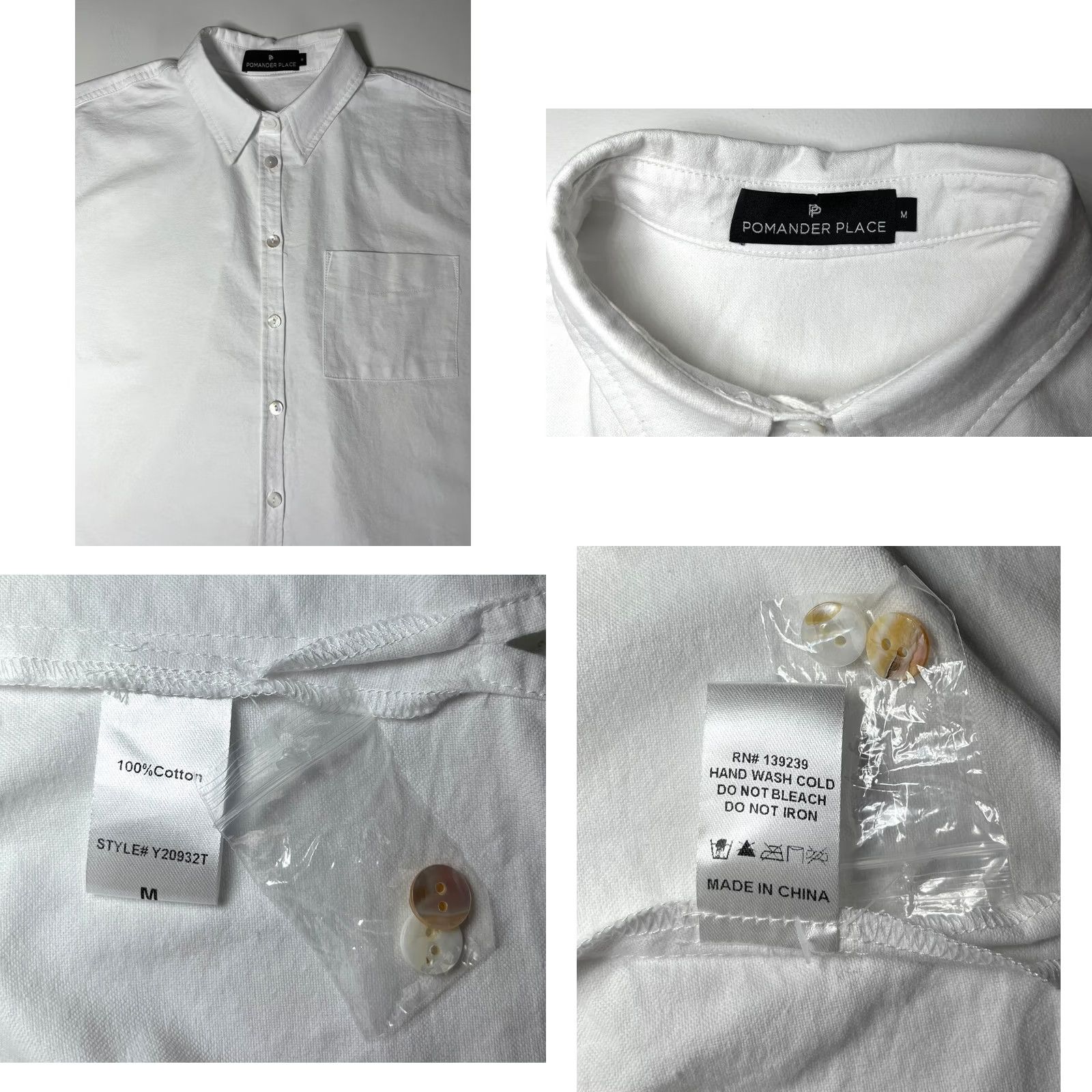 Vintage NWOT Pomander Place Women's White Oxford Adair Boyfriend Shirt M Size M / US 6-8 / IT 42-44 - 8 Thumbnail