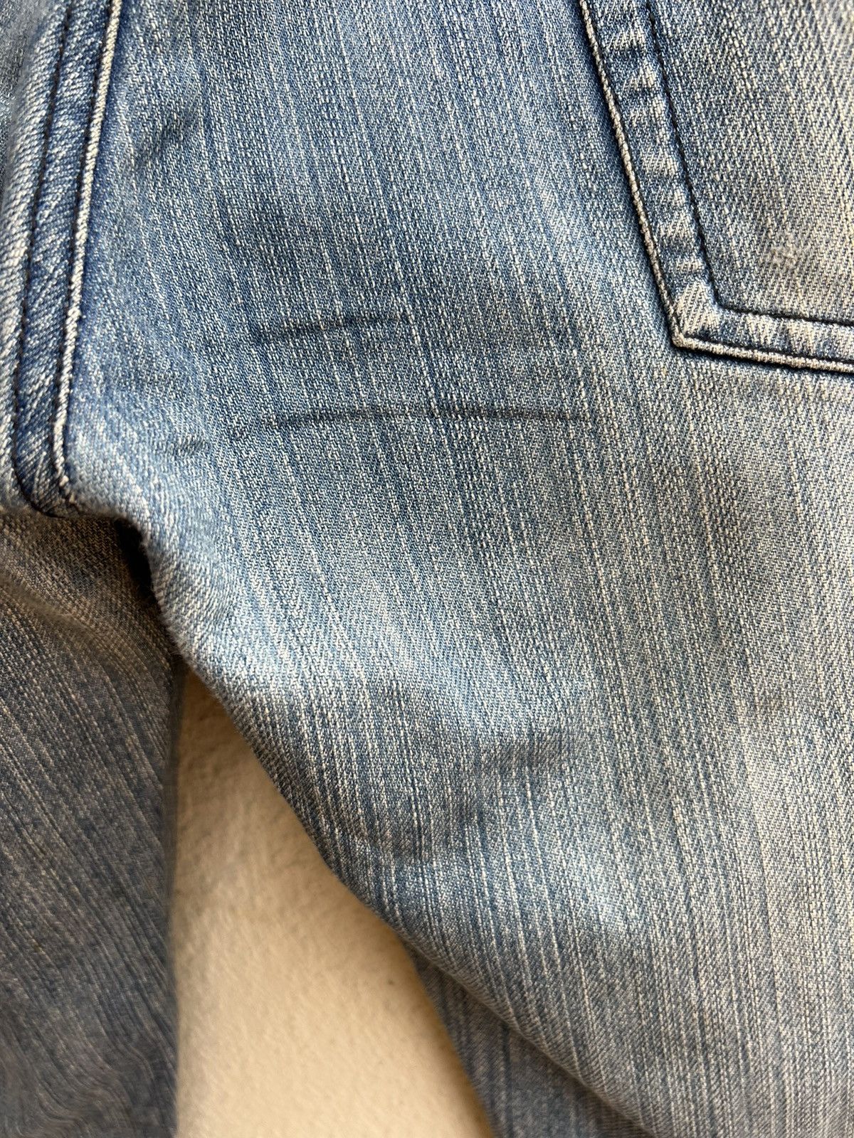 Japanese Brand Rupert Japan Double Waist Fade Mud Blue Denim Flare Jeans Size US 34 / EU 50 - 18 Thumbnail