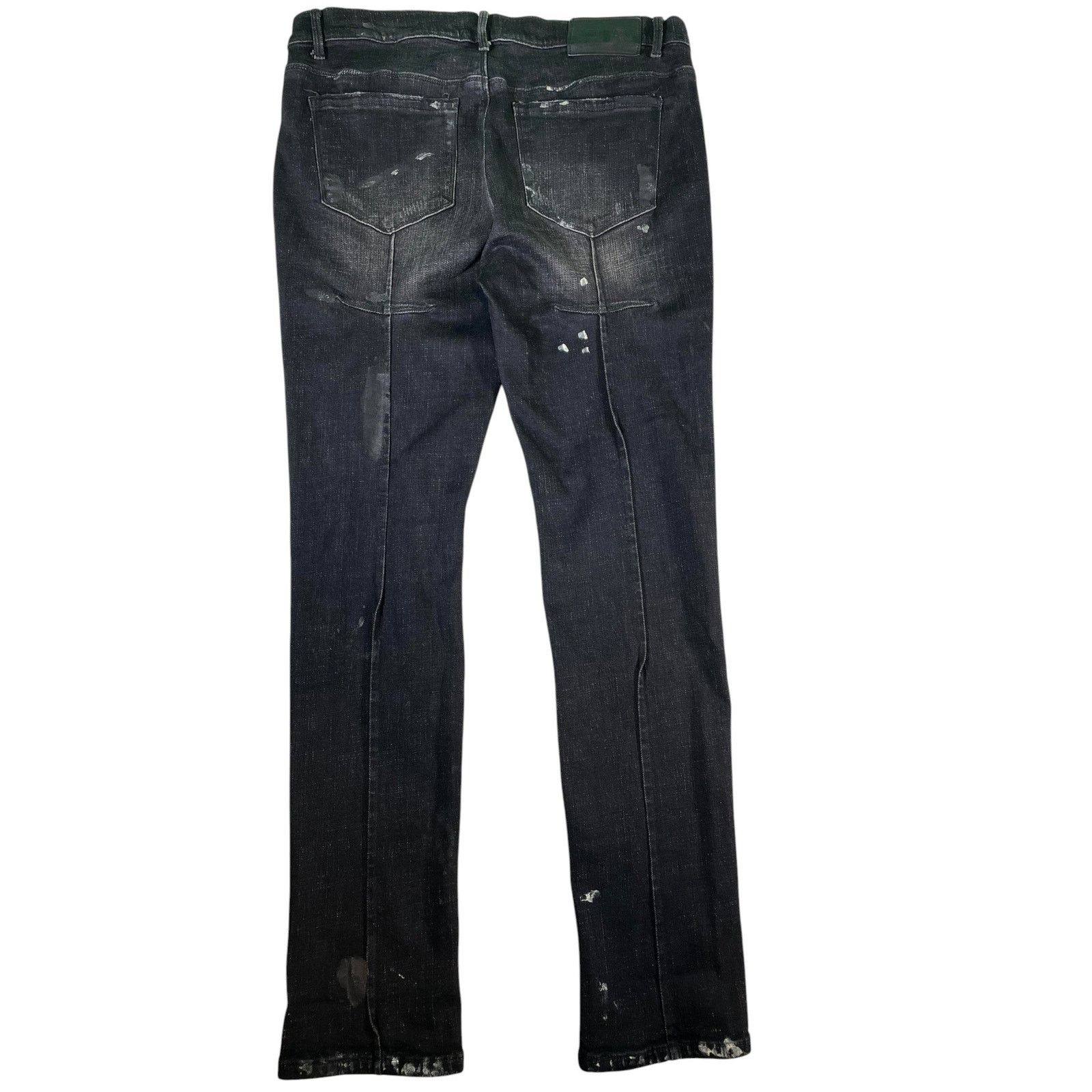 Rta RTA Splatter Ripped Black Wash Jeans Size US 33 - 2 Thumbnail