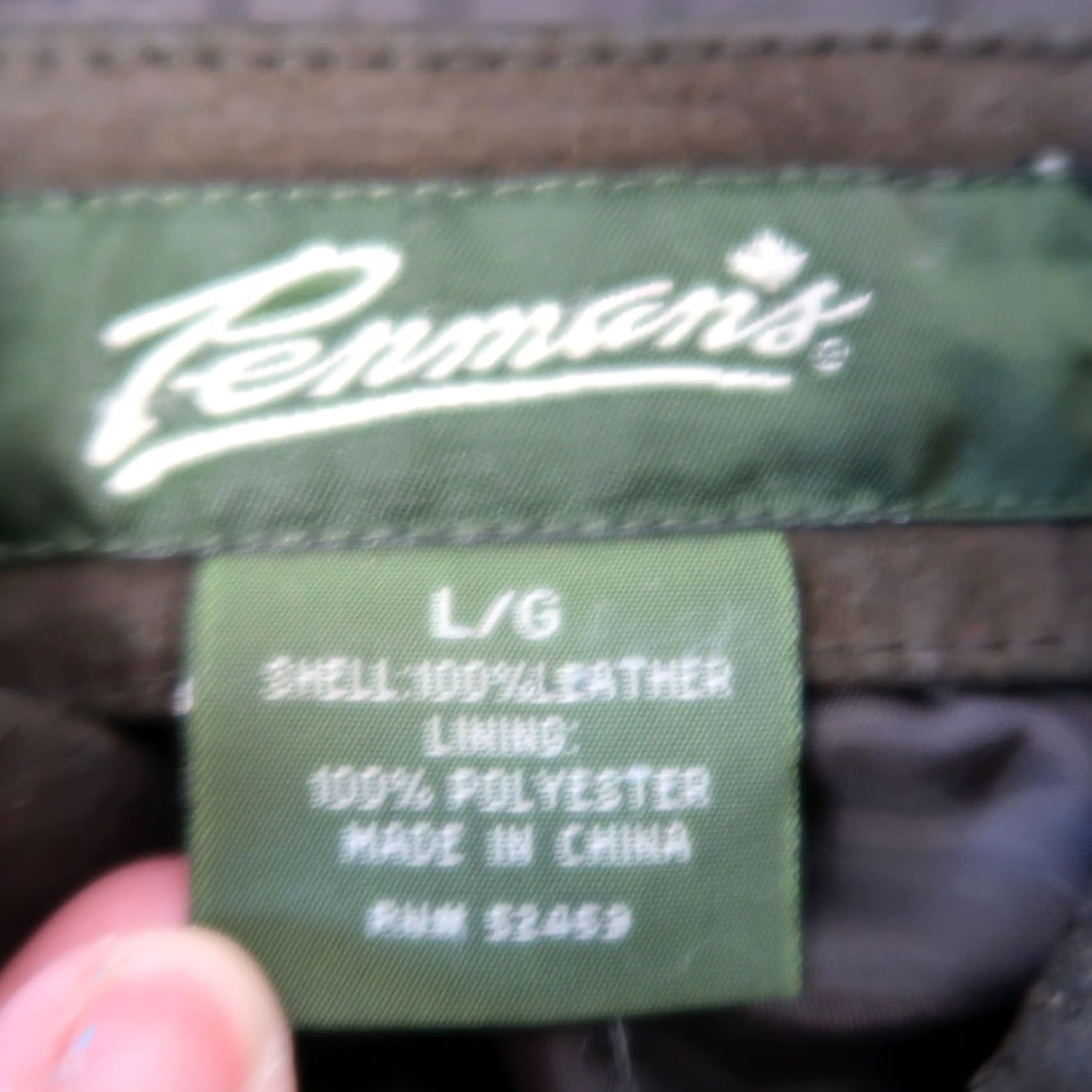 Olive VINTAGE Penman's bomber jacket L Green suede leather zip front Mens 1990s Size US L / EU 52-54 / 3 - 6 Thumbnail