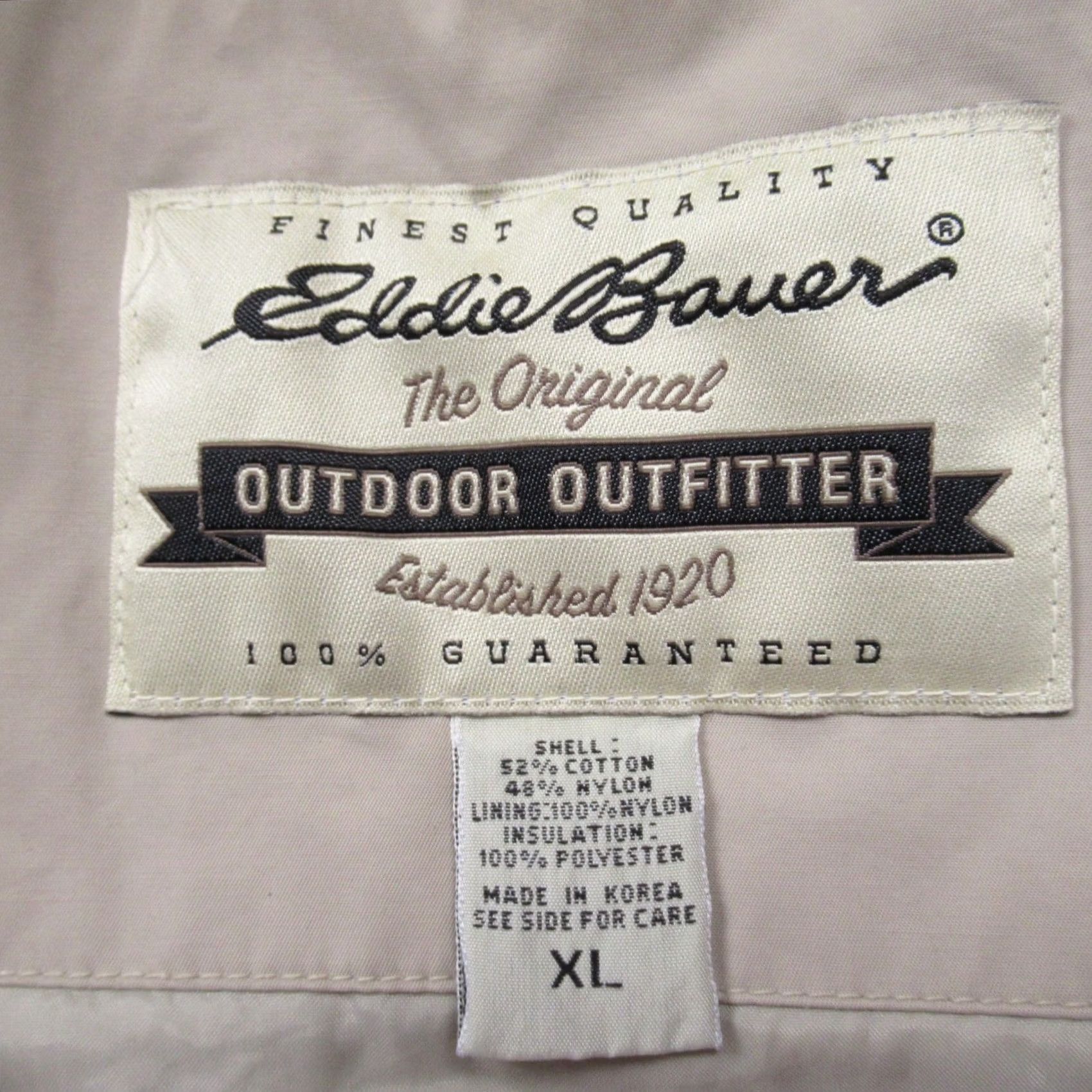 Eddie Bauer VINTAGE Eddie Bauer Jacket Mens XL Beige Hooded Pockets Insulated Full Zip Nylon Weatherproof Rain Coat 90s Outdoor Mens Size US XL / EU 56 / 4 - 4 Thumbnail