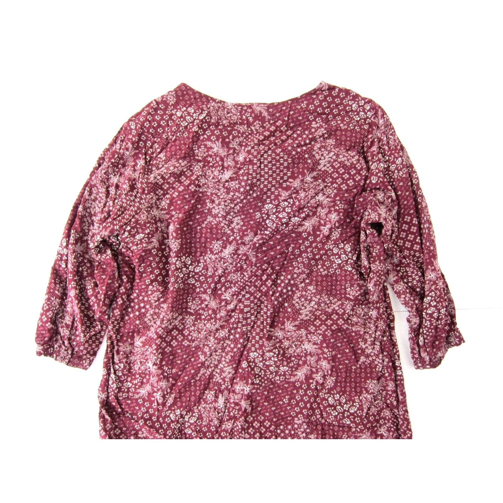 Old Navy Old Navy Burgundy Red White Floral 3/4 Sleeve Sheath Tunic Dress XL Size XL / US 12-14 / IT 48-50 - 5 Thumbnail