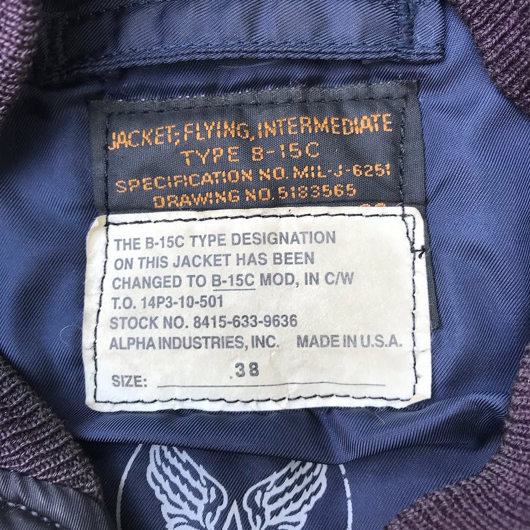 Alpha Industries Vintage Alpha Industries B-15C Flight Jacket Navy 50s Mod Size US M / EU 48-50 / 2 - 12 Thumbnail