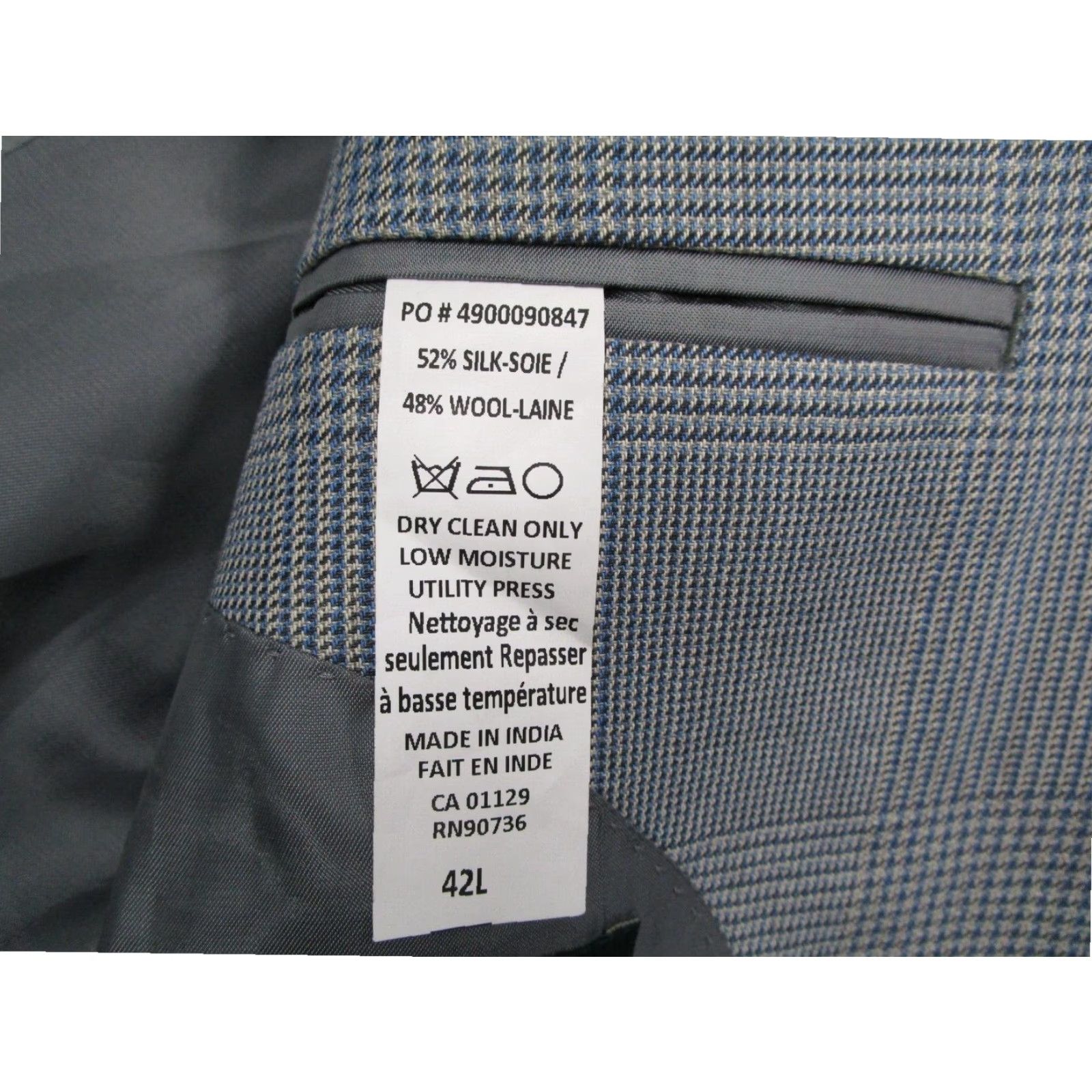 Ralph Lauren Lauren Ralph Lauren Mens 42 Long Blue Lexington 2 Button Silk Wool Single-Breasted Blazer Size 42R - 4 Thumbnail